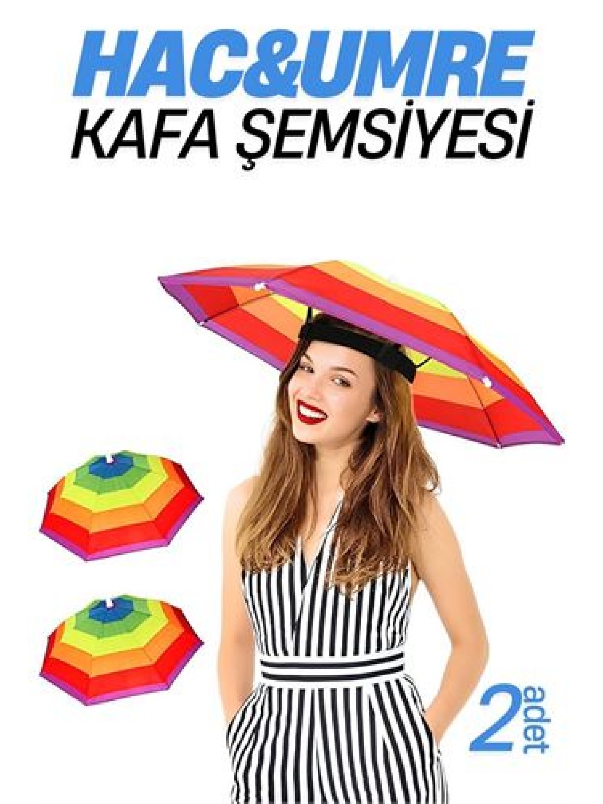 Hac Umre Kafa Şemsiyesi Güneş Koruma Şemsiyesi 2 adet