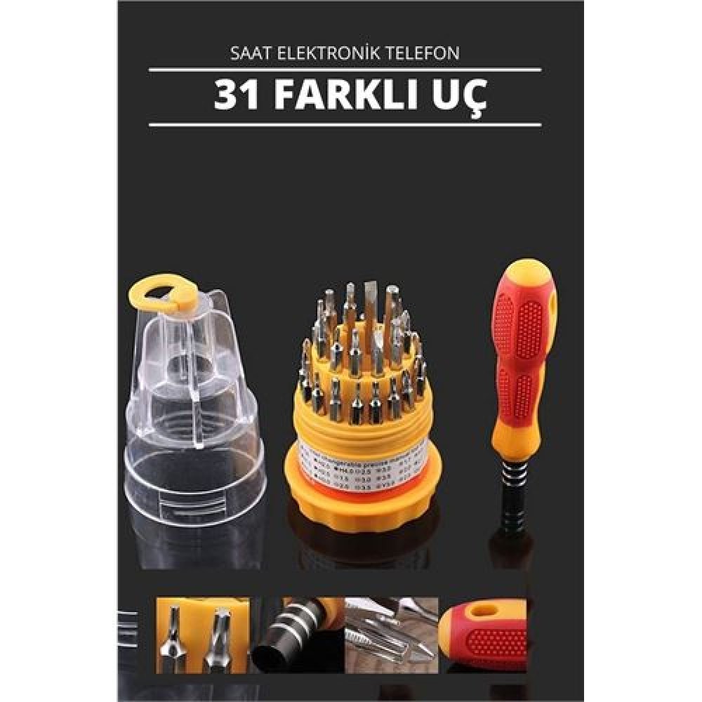 30 Uçlu Tornavida Seti - Saat Tornavidası - Telefon Tamir Tornavidası Dayanıklı ve Taşınabilir