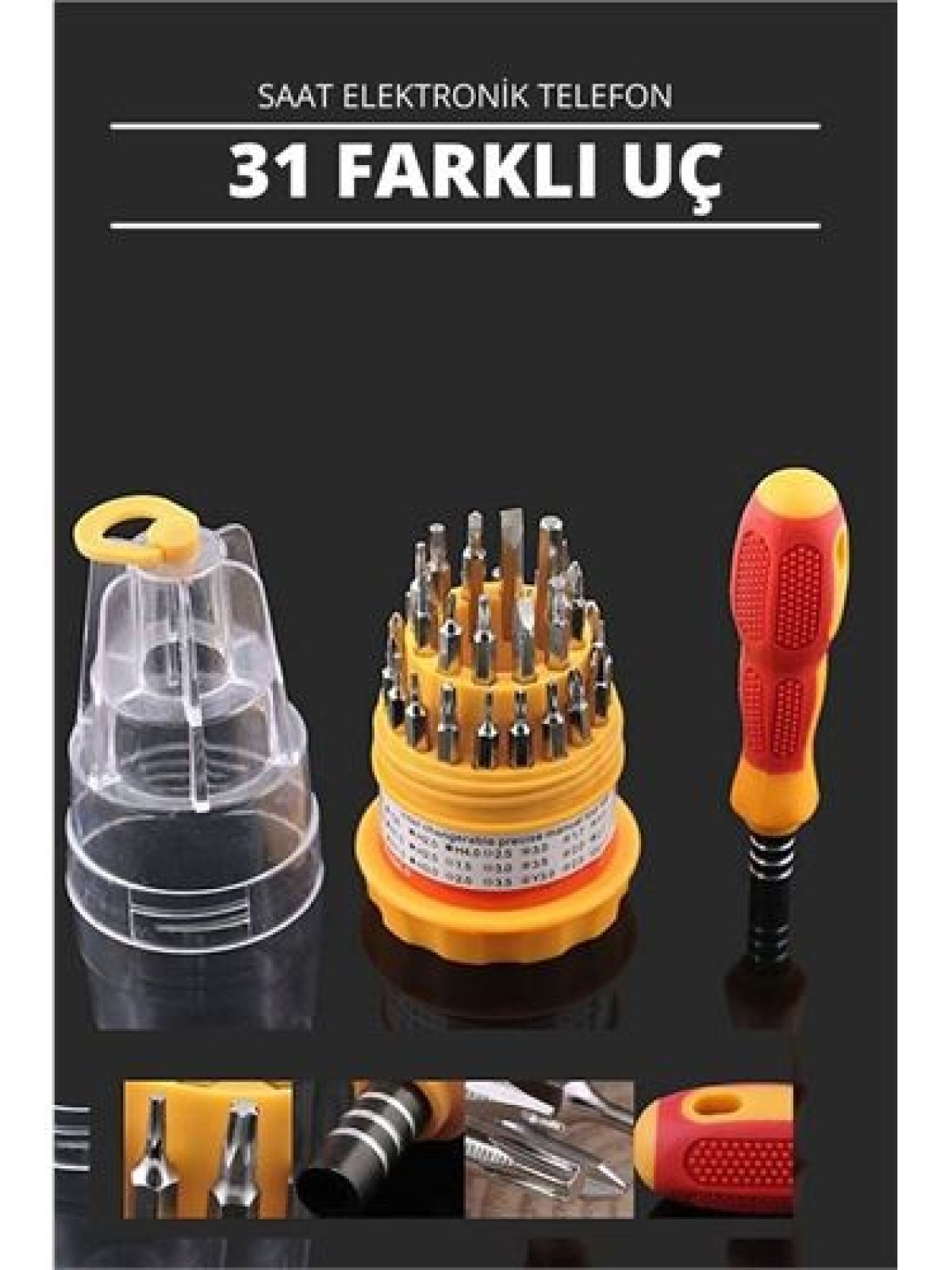 30 Uçlu Tornavida Seti - Saat Tornavidası - Telefon Tamir Tornavidası Dayanıklı ve Taşınabilir