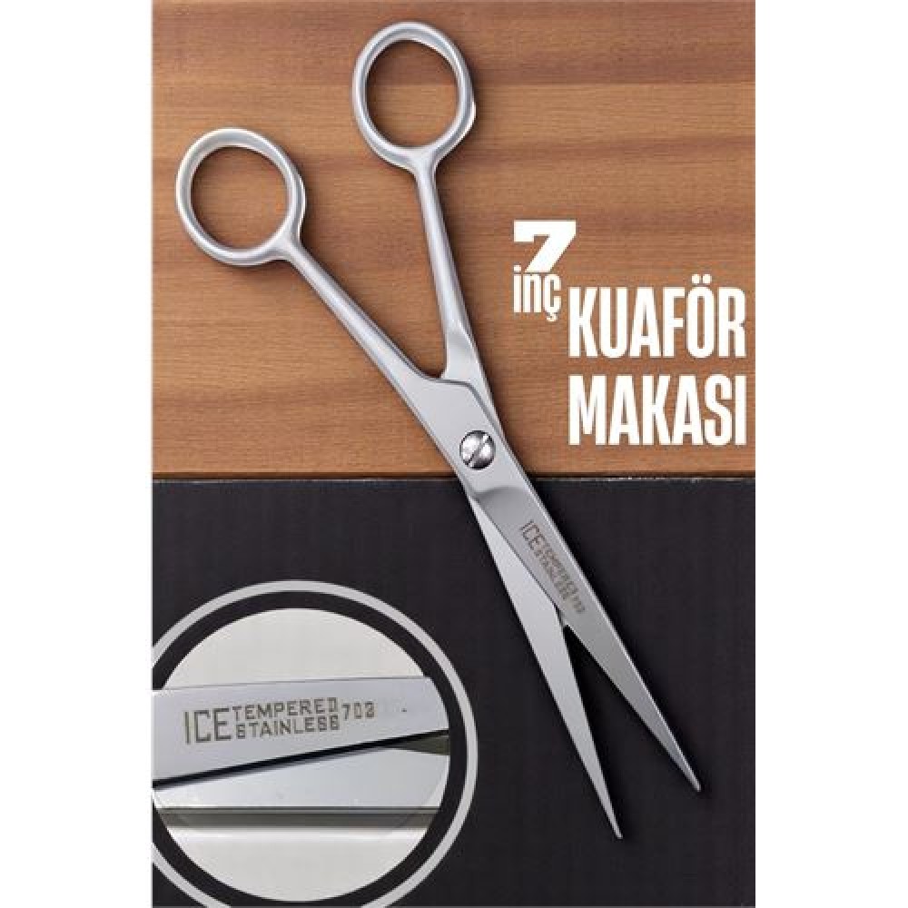 Ice Tempered 702 Berber Kuaför Makası Saç Kesim Makası Bıyık Sakal Makası Kuaför ekipmanları 17 cm