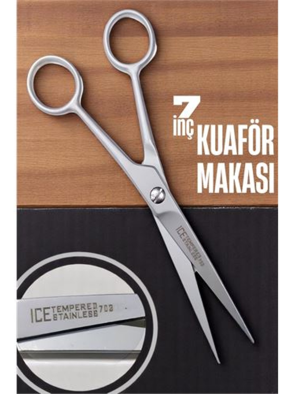 Ice Tempered 702 Berber Kuaför Makası Saç Kesim Makası Bıyık Sakal Makası Kuaför ekipmanları 17 cm