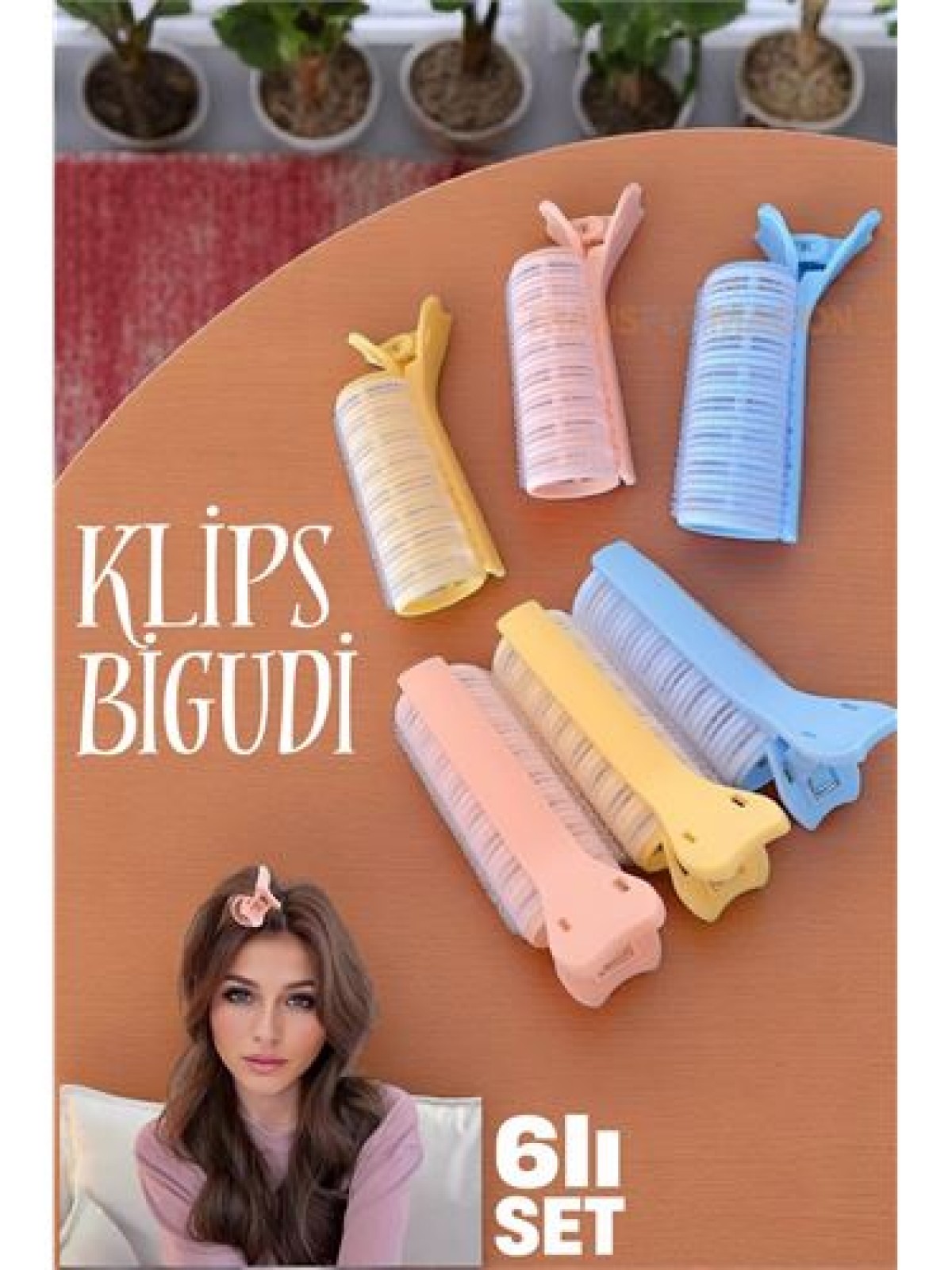 Klipsli Saç Bigudisi Isısız Doğal Bukle Gece Bigudisi 3 cm 6 lı Set