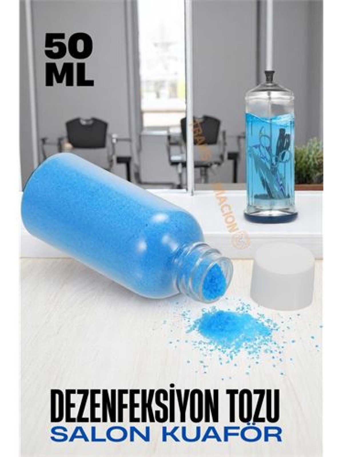 Salon Kuaför Dezenfeksiyon Tozu - Manikür Pedikür Berber Saç Tarak Kesme Makas Dezenfektanı Profesyonel Salon Dezenfektanı