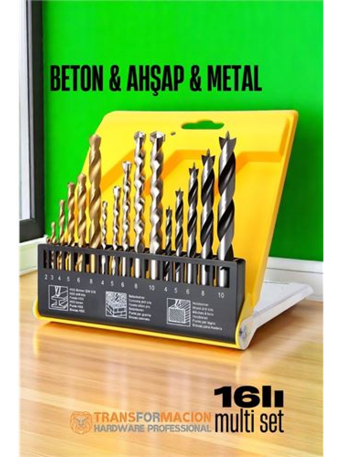 Matkap Ucu Seti- Beton Metal Ahşap Matkap Ucu Drill Bits Set 16 lı SET