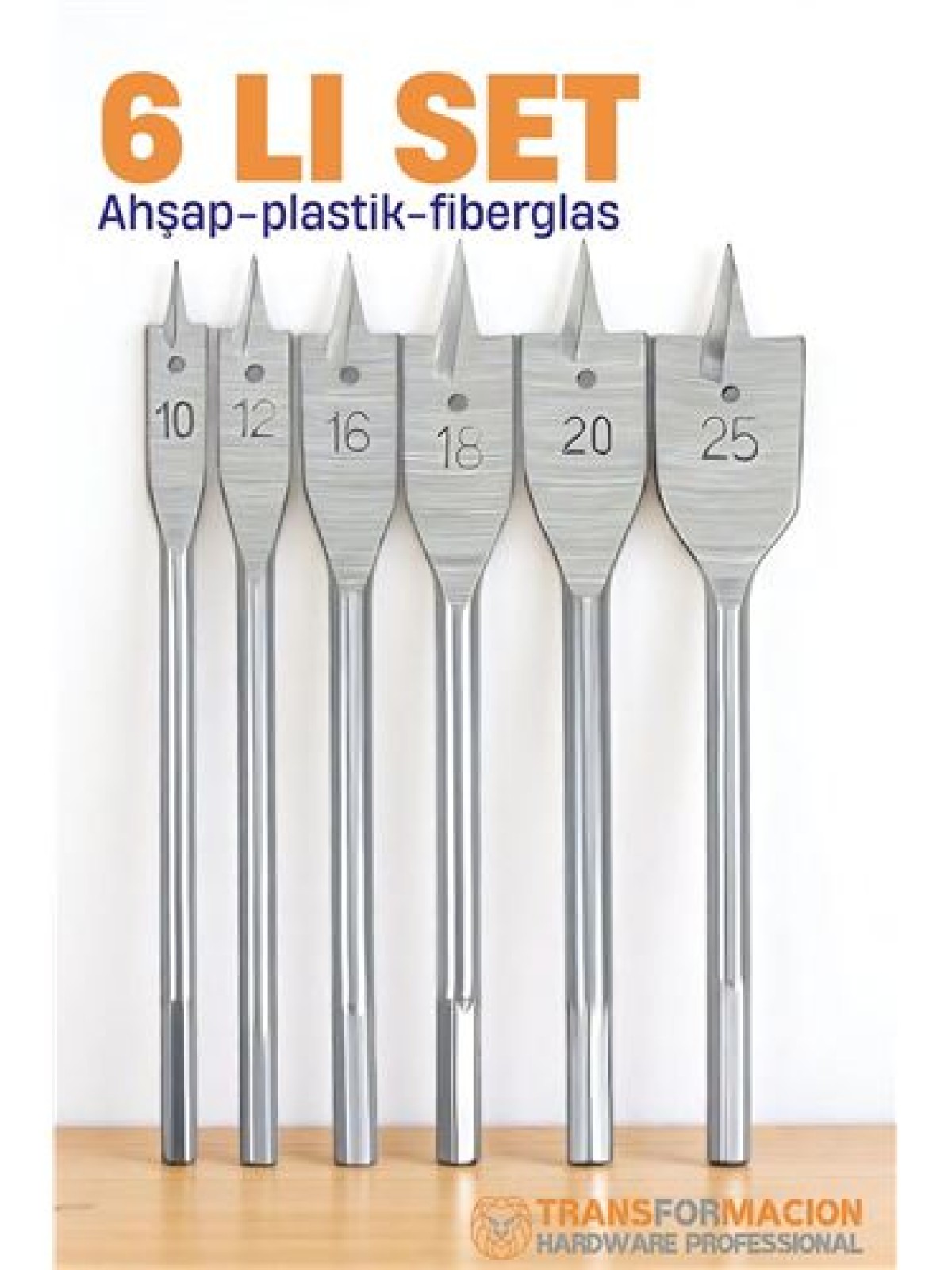 Ahşap Yaprak Matkap Ucu Seti - Plastik Fiberglas Ahşap Delik Açma Panç Seti