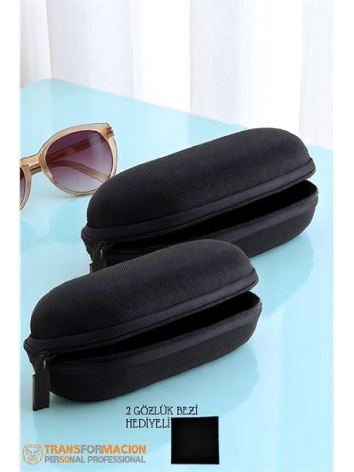 Kumaş Kaplı Gözlük Kabı  Gözlük Koruma Kılıfı 2 li SET