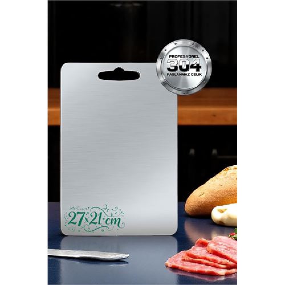 Kesim Tahtası - Profesyonel 304 Paslanmaz Çelik Doğrama Tahtası 27x21 CM Kesim Tahtası - Profesyonel 304 Paslanmaz Çelik Doğrama Tahtası 27x21 CM
