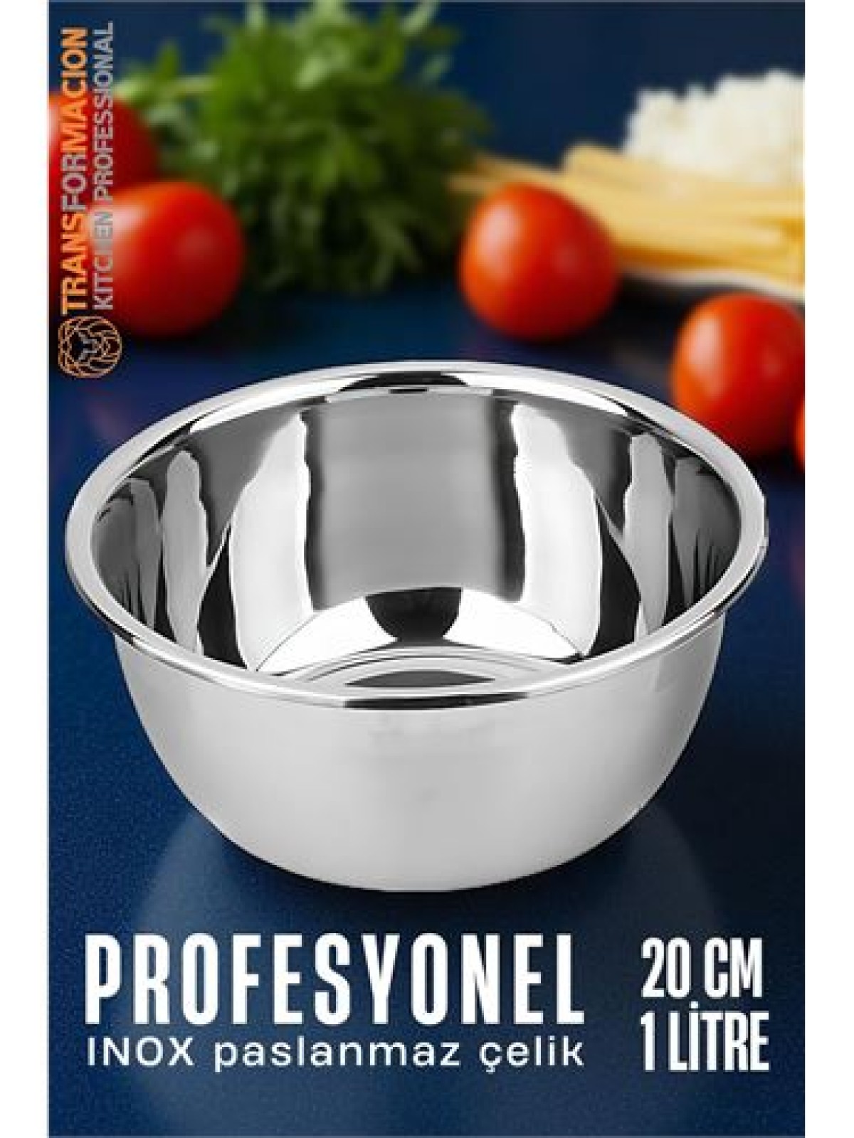 Inox Kase  - 20 Cm 1 Litre Karıştırma Kabı Profesyonel 304 Paslanmaz Çelik