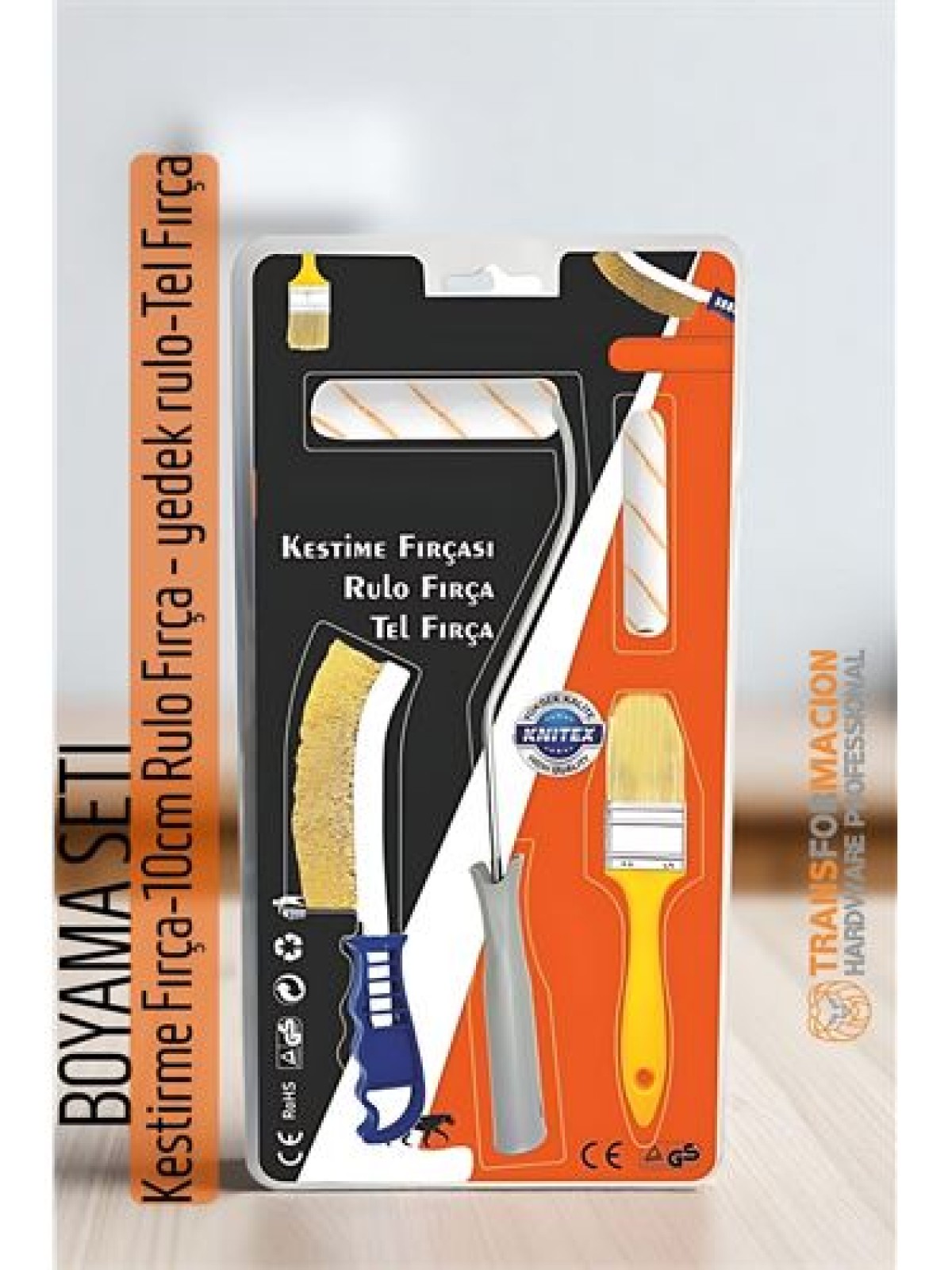 Boyama Seti - Kestirme Fırça -10cm Rulo Fırça - yedek rulo- Tel Fırça