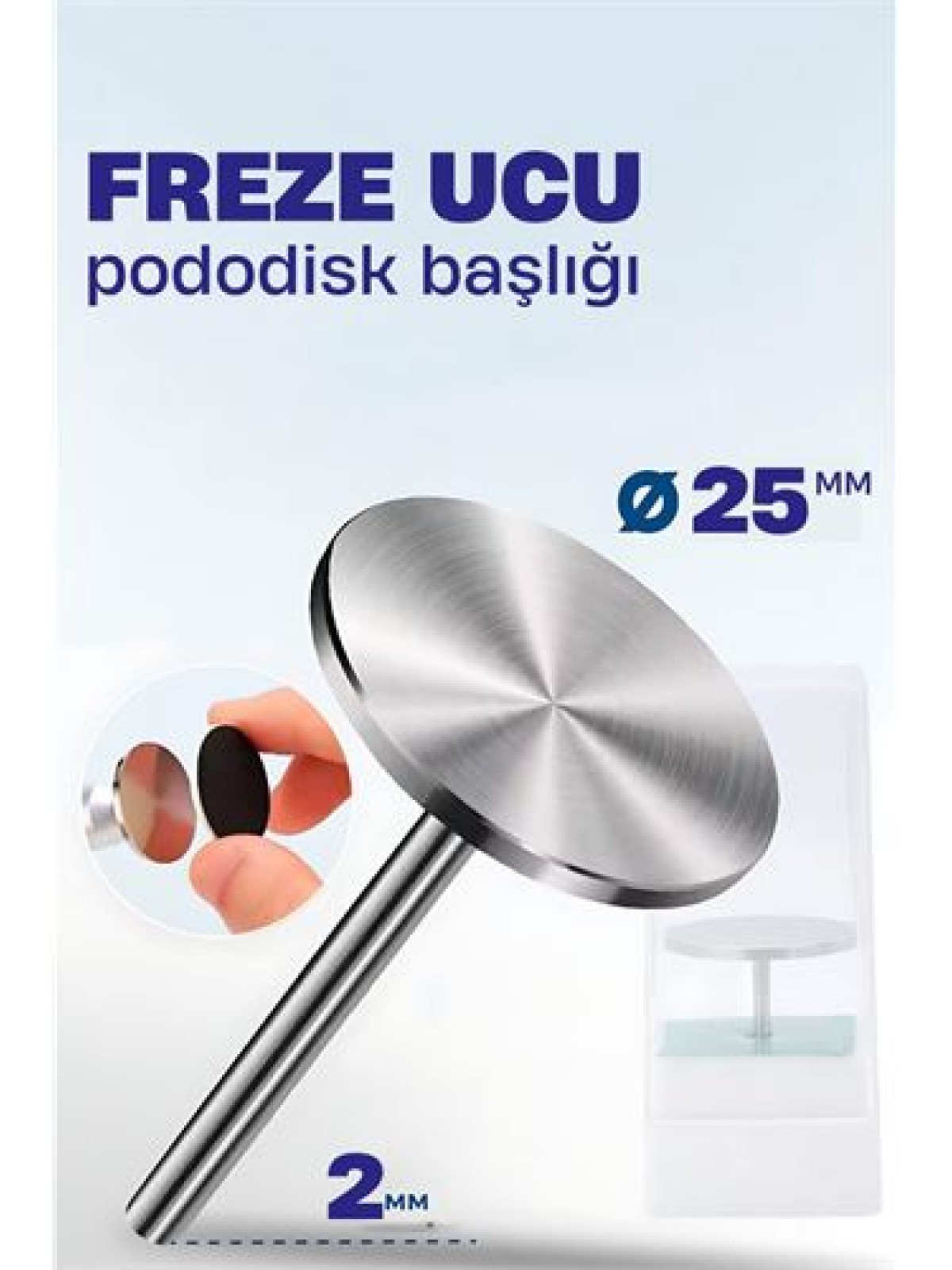 25 mm Pododisk Başlığı - Pododisk Freze Ucu Profesyonel Paslanmaz Çelik