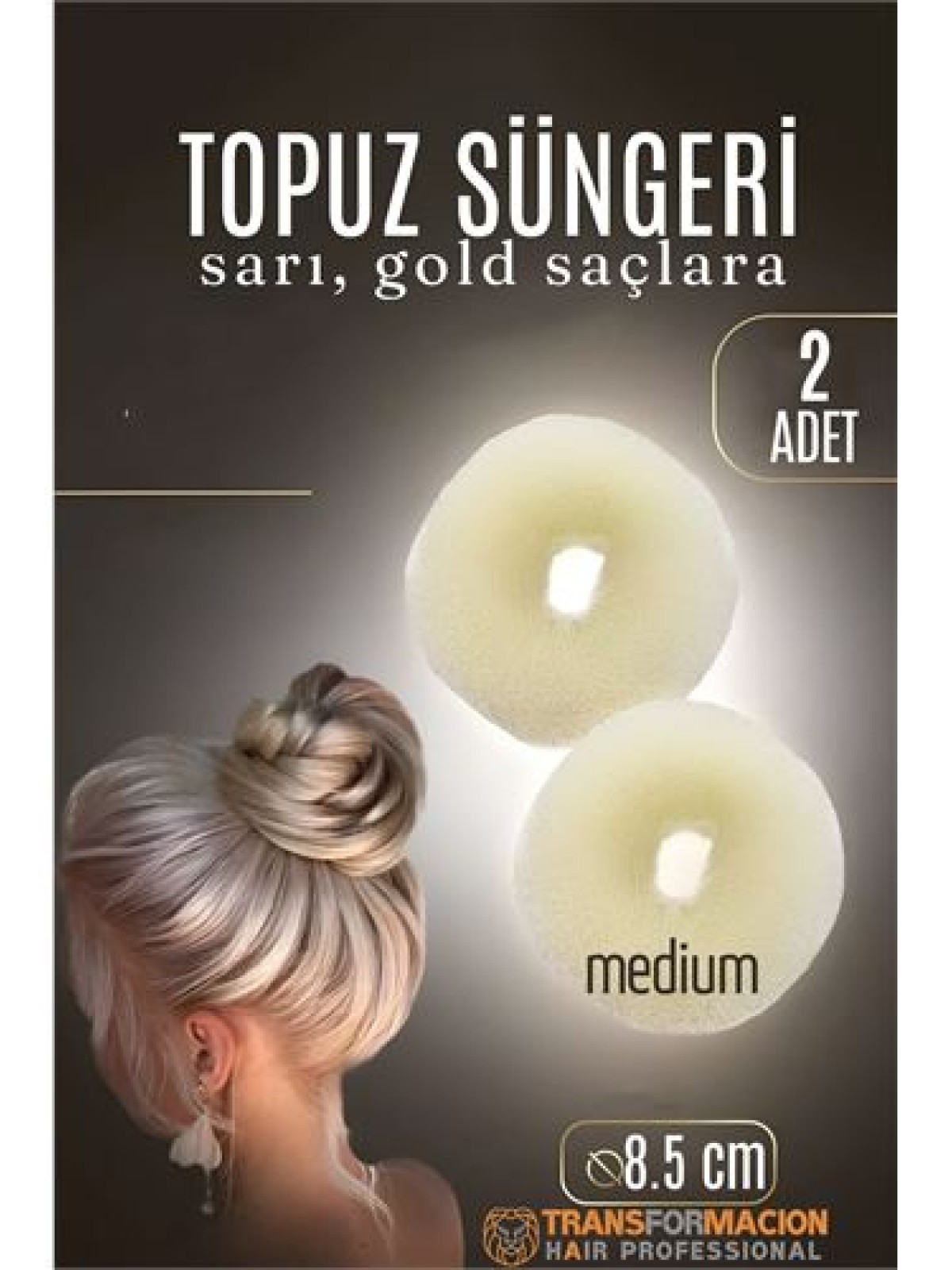 GOLD Mini Saç Topuz Süngeri  2 ADET 8.5 CM Çap 3.5 cm Kalınlık
