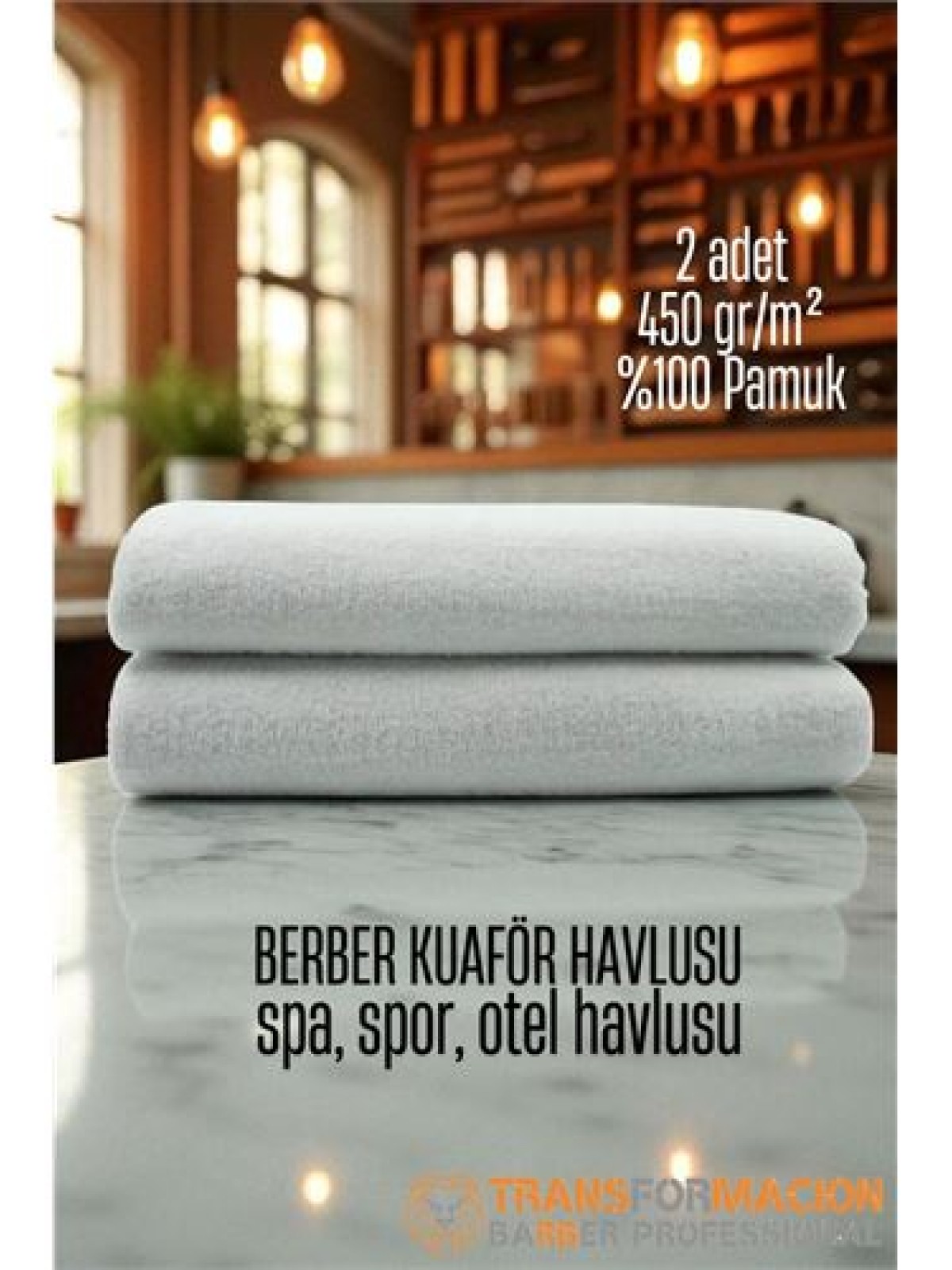 Kuaför Berber Havlusu 2 ADET Pamuk Berber Havlusu 50x90 Beyaz