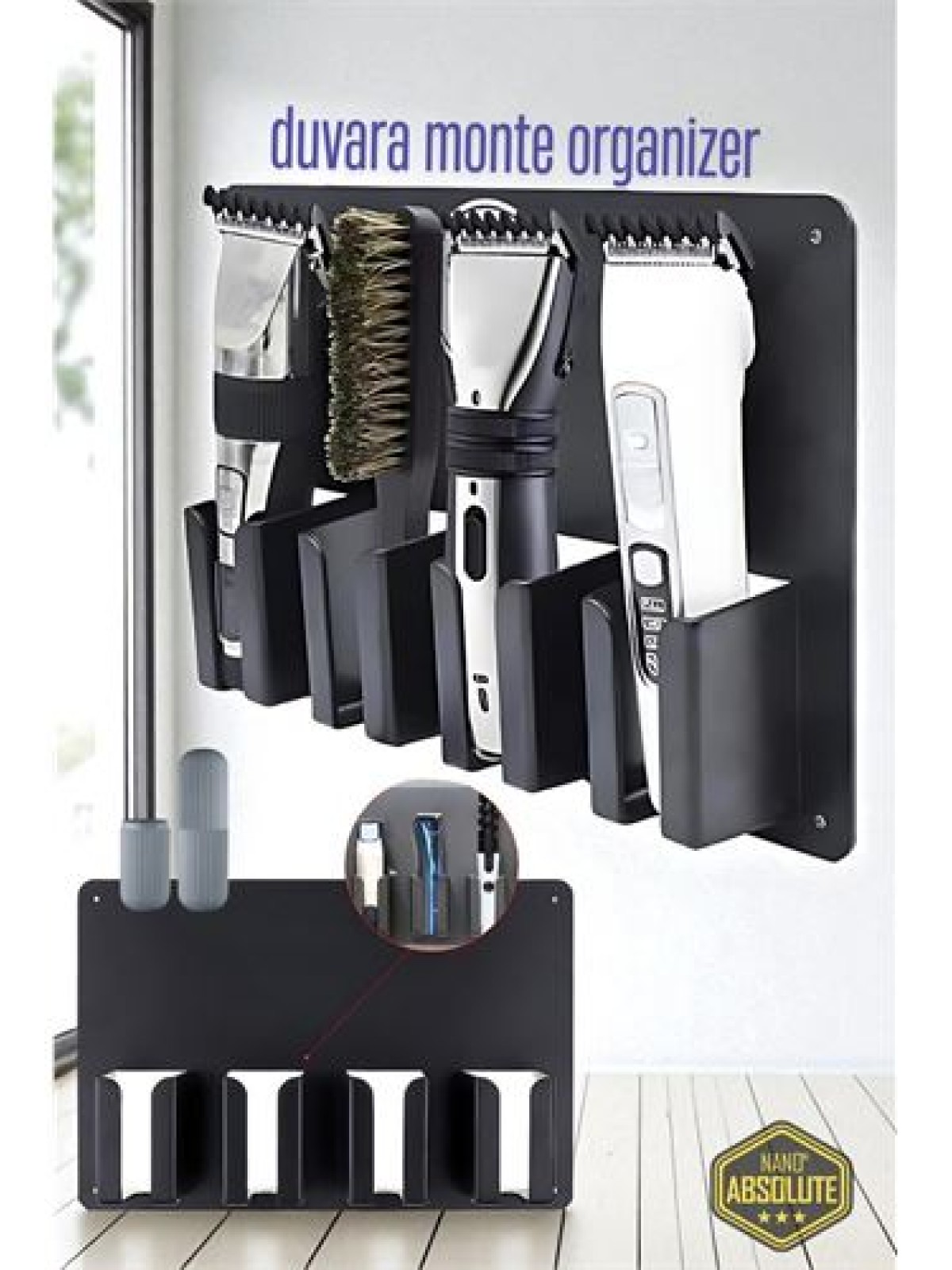 Berber Kuaför Tıraş Makinesi Organizeri - Tıraş Makine Fırça Tutucu