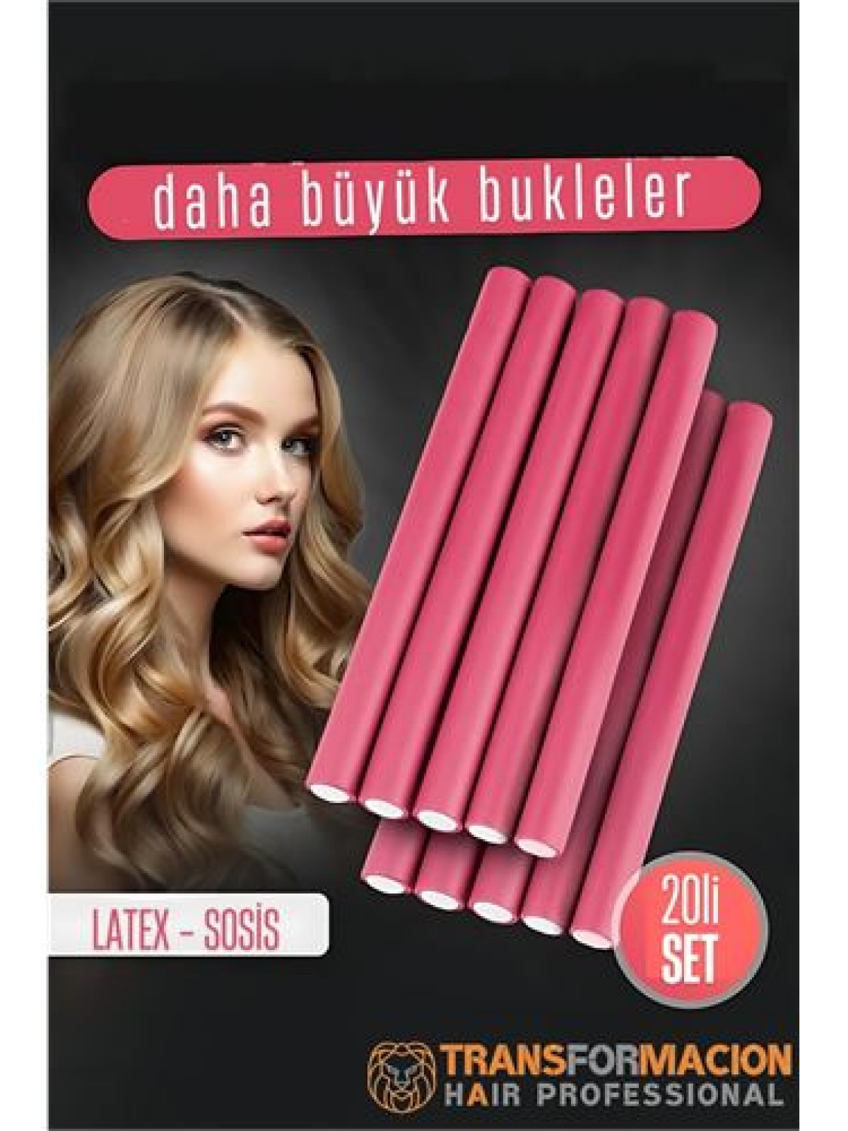 Sosis Latex Bigudi - Isısız Saç Bigudisi 17 mm 20 Adet