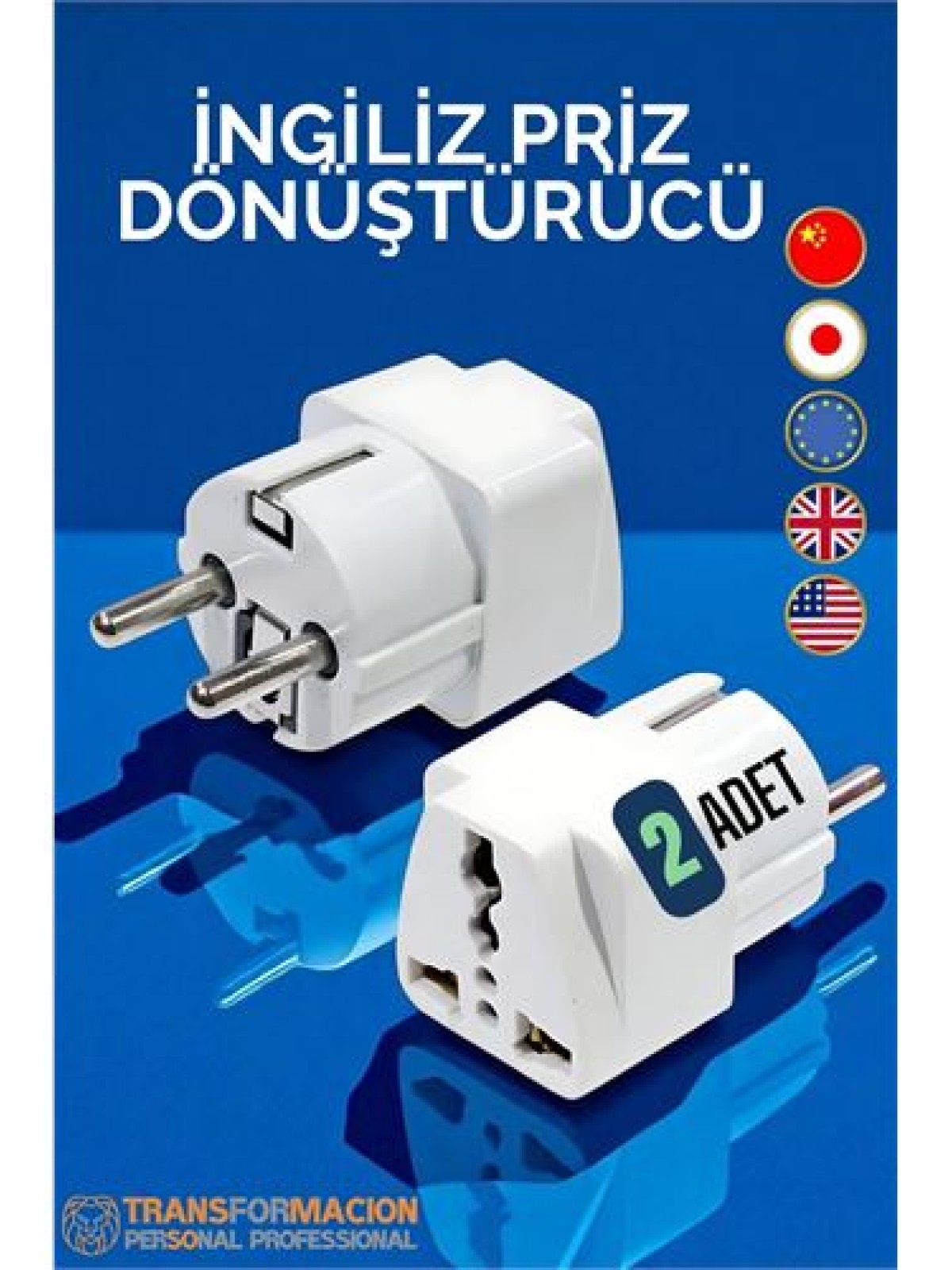 İngiliz ve Amerikan Fişi Dönüştürücü - Priz Dönüştürücü 2 ADET