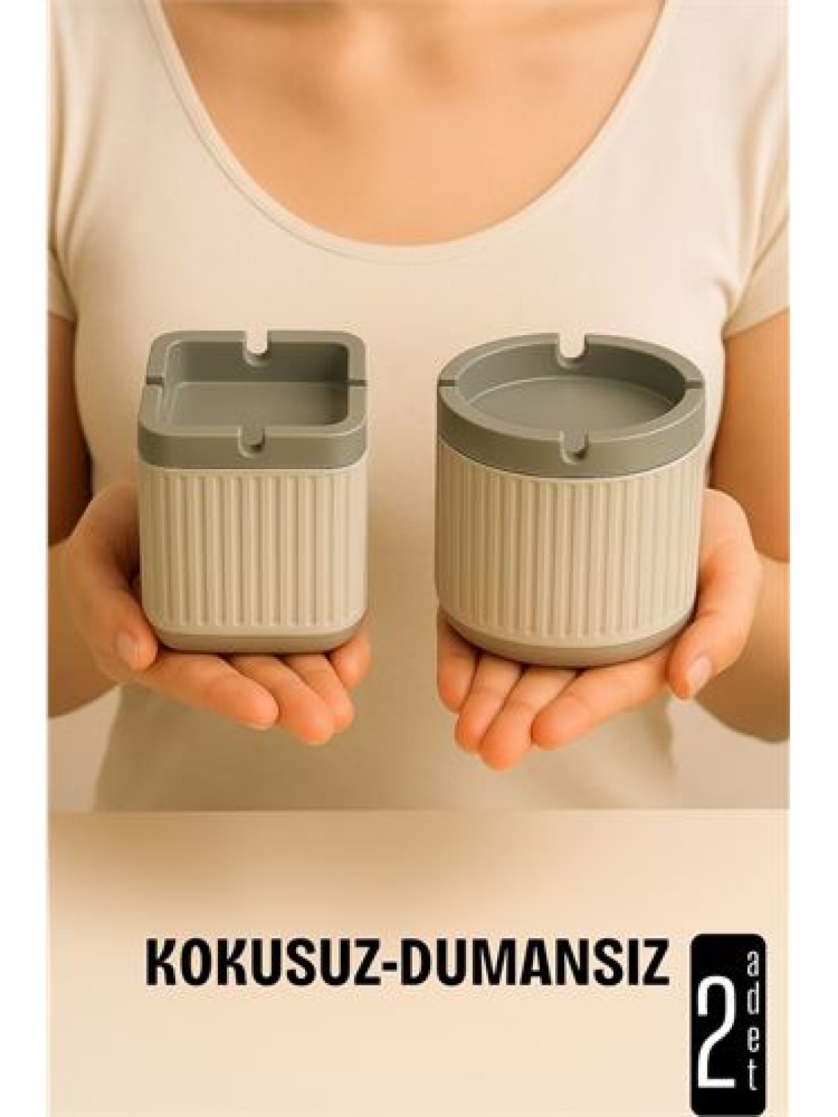 Kokusuz Dumansız Küllük - 2 li Küllük Seti Kafe Küllüğü Restoran Küllüğü Masaüstü Küllük