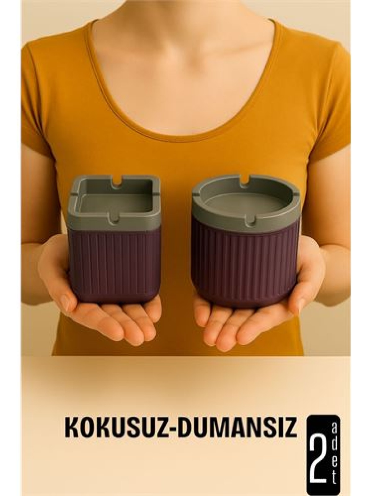 Kokusuz Dumansız Küllük - 2 li Küllük Seti Kafe Küllüğü Restoran Küllüğü Masaüstü Küllük