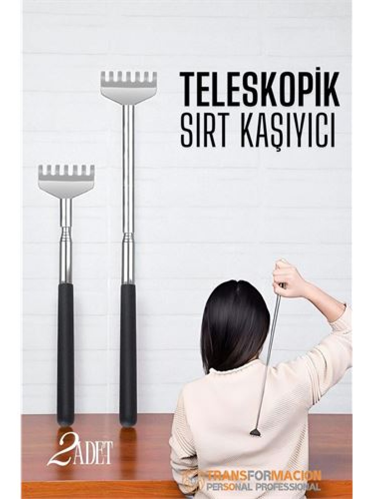 Sırt Kaşıyıcı - Telekopik 56 cm Sırt Kaşıma Aparatı Hanımeli 2 li SET