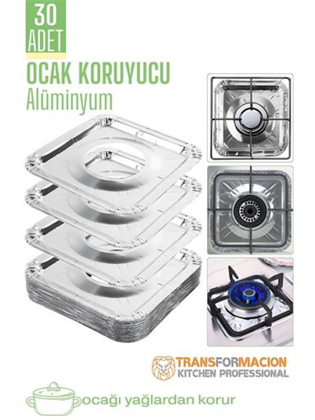 Ocak Koruyucu Folyo - Kızartma Yemek Yağ Koruyucu Folyo 30 ADET