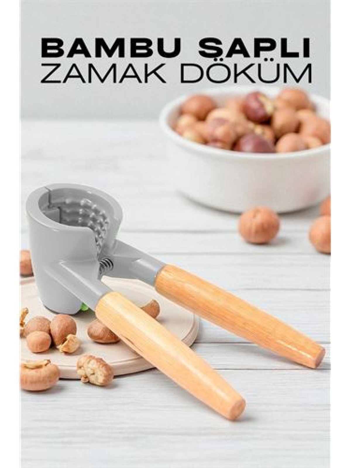 Fındık ve Ceviz Kırıcı - Bambu Saplı Döküm Ceviz Fındık Kıracağı