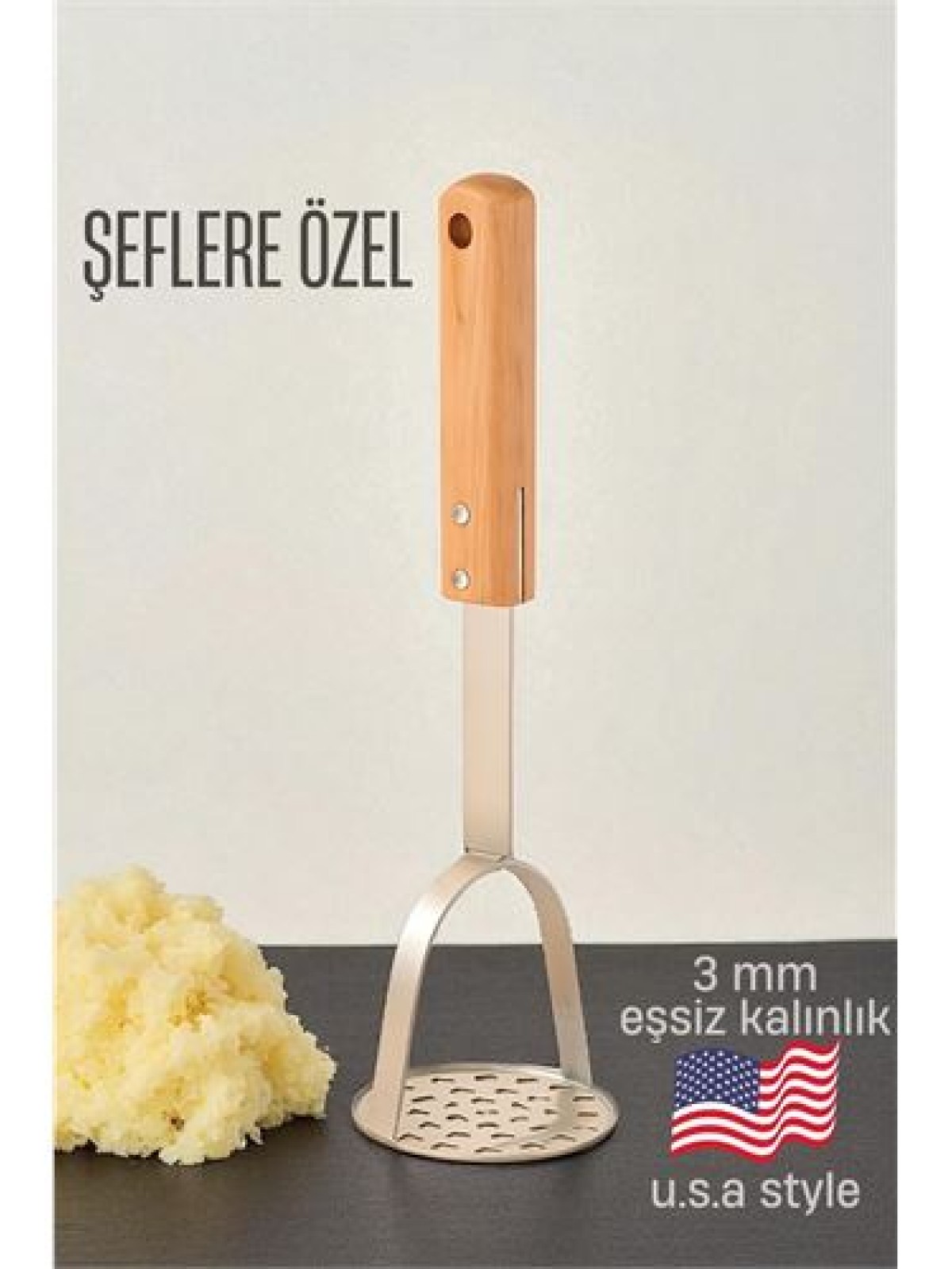 Patates Ezici 3 mm Kalınlık 304 Paslanmaz Çelik Havuç Muz Avokado Ezici