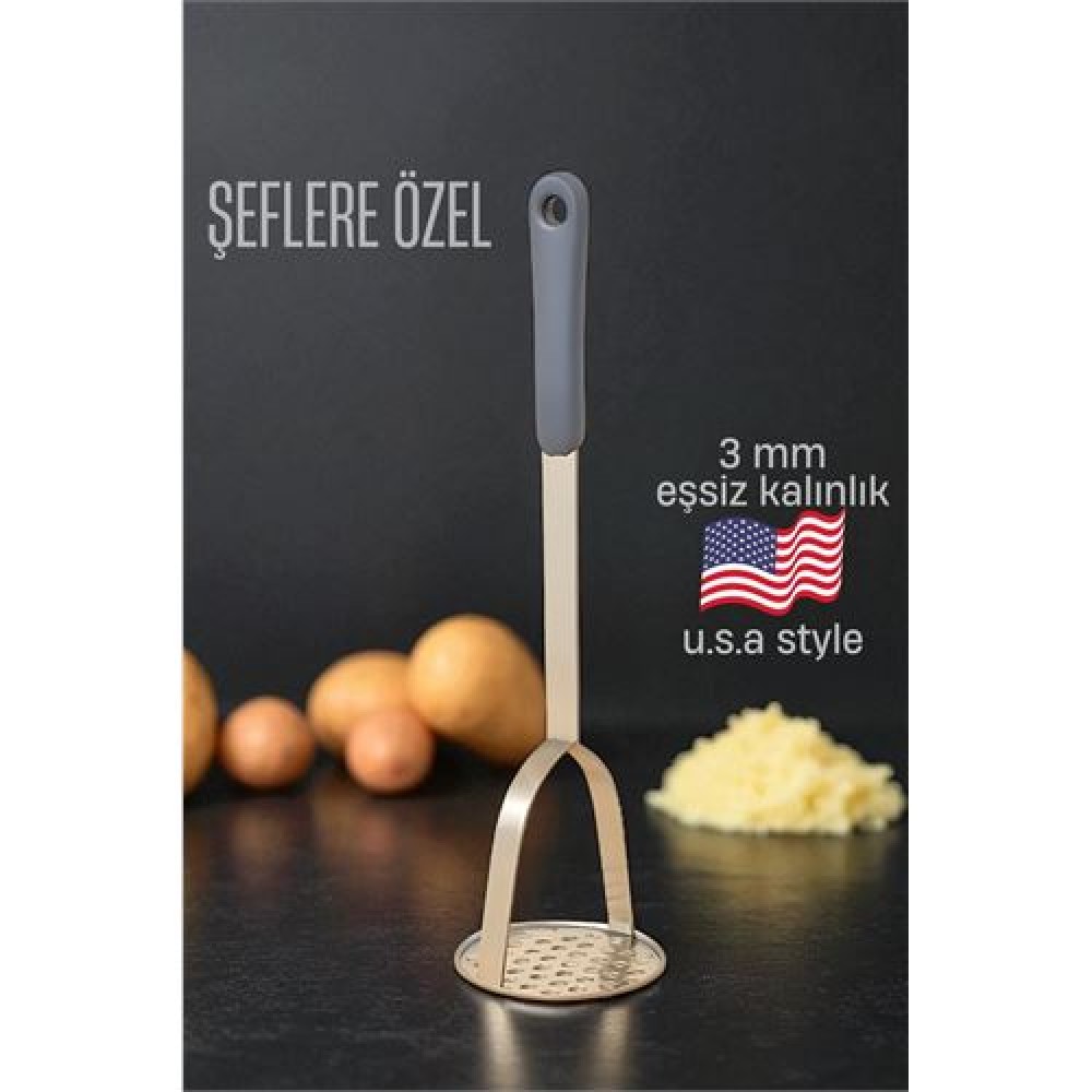 Patates Ezici 3 mm Kalınlık 304 Paslanmaz Çelik Havuç Muz Avokado Ezici