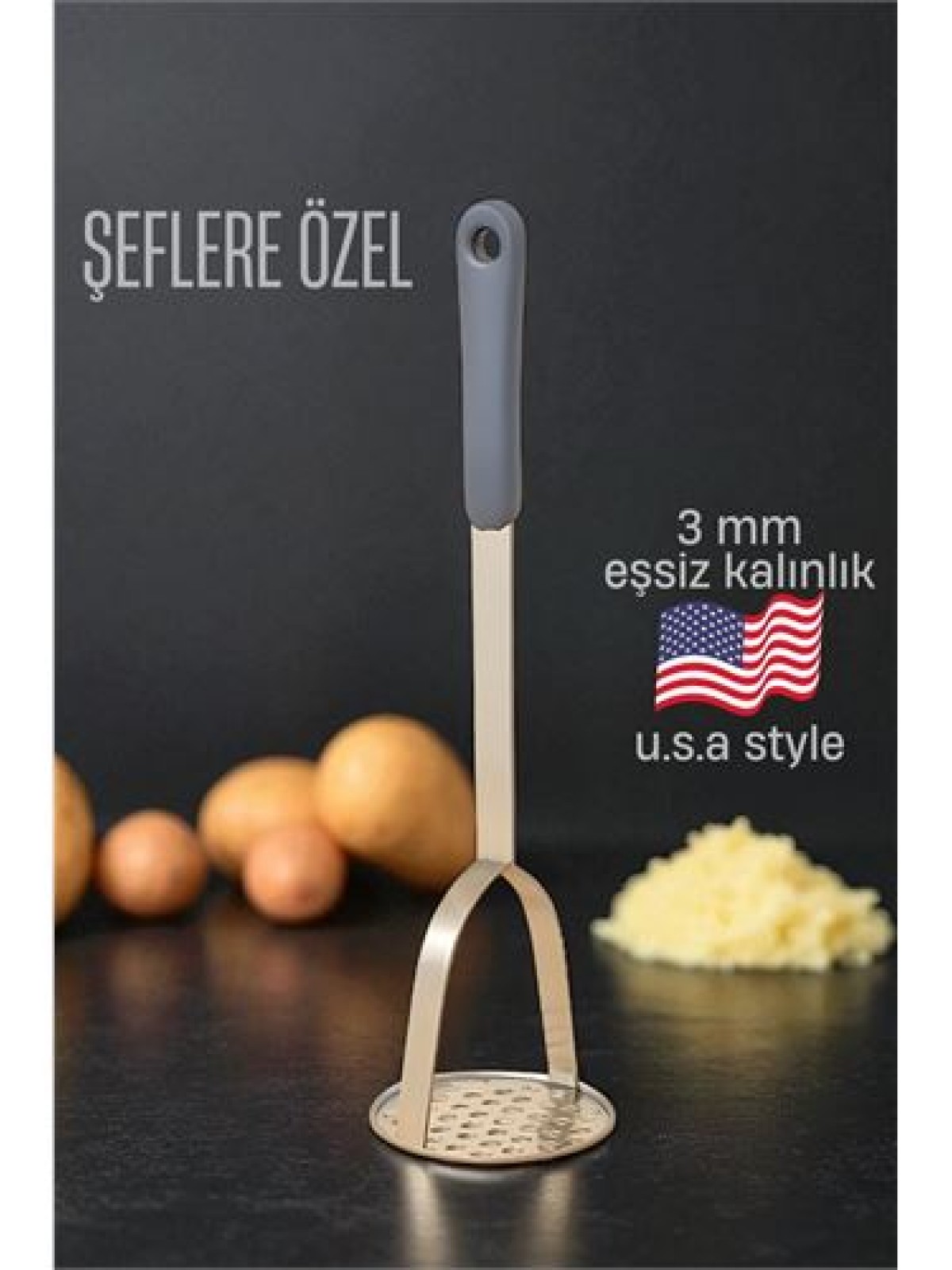 Patates Ezici 3 mm Kalınlık 304 Paslanmaz Çelik Havuç Muz Avokado Ezici