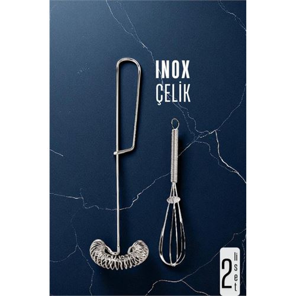 Inox Çelik Çırpıcı + Mini Çırpıcı Seti