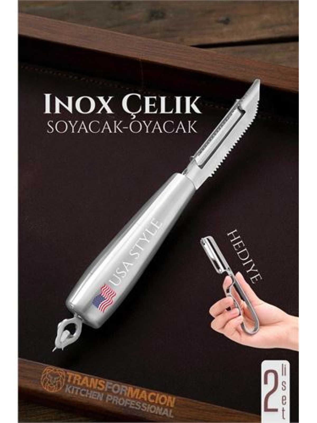 Inox Soyacak - Sebze Soyacağı - Kabak Dolma Oyacağı 2 li SET