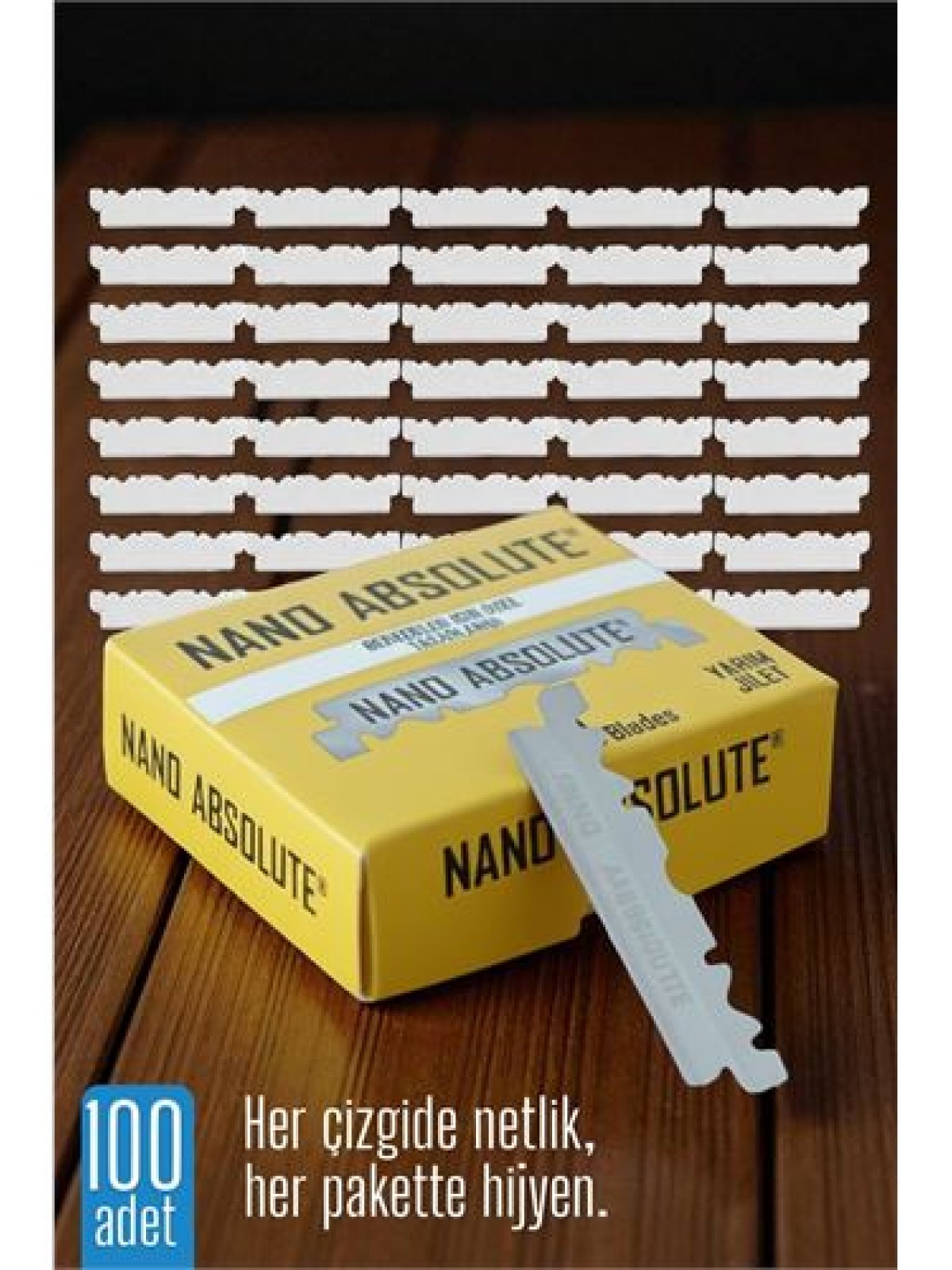 100 lü Berber Ustura Jileti - Yarım Jilet- Berber Jileti Nano Absolute