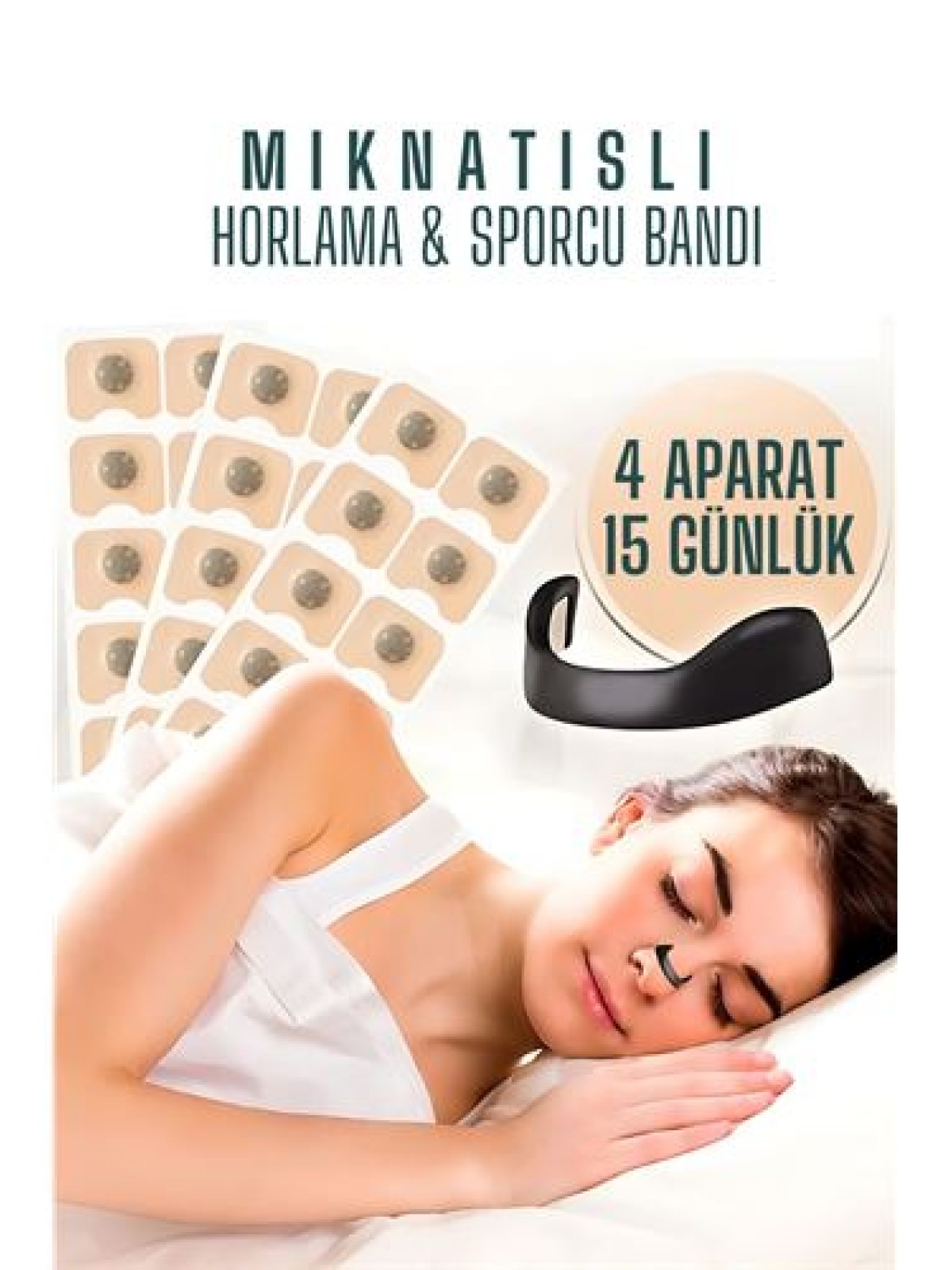 Manyetik Burun Bandı - Sporcu Burun Bandı - Horlama Önleyici Azaltıcı - 4 Farklı Boyut