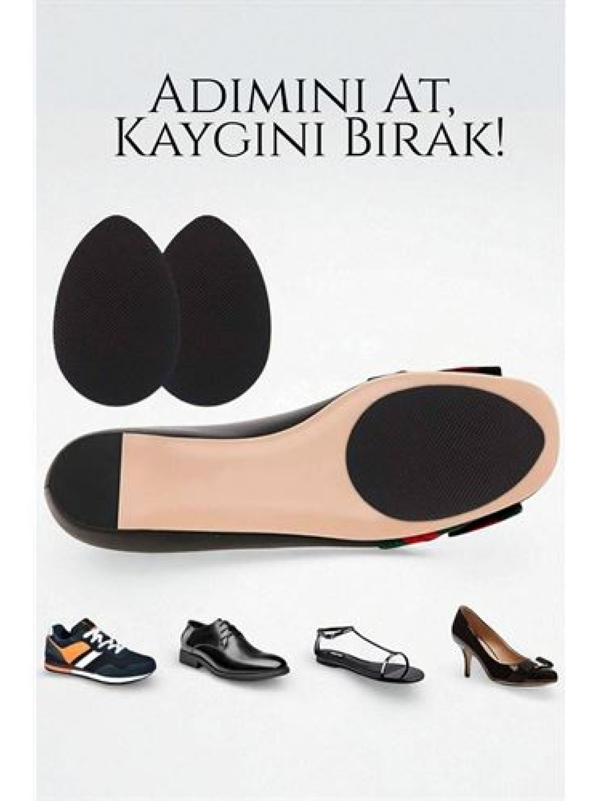 Ayakkabı Tabanına Yapışan Kaydırmaz Ped - Düşme Önleyici, Kendinden Yapışkanlı | Topuklu, Kösele ve Spor Uyumlu