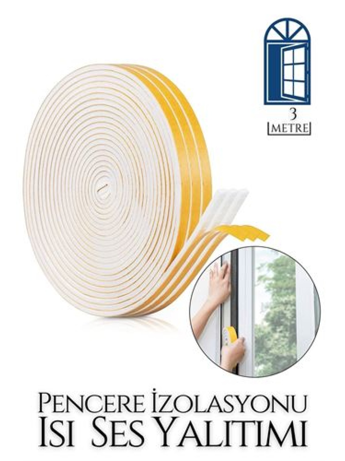 Pencere Ses Isı Yalıtım Sünger Bant 3 METRE