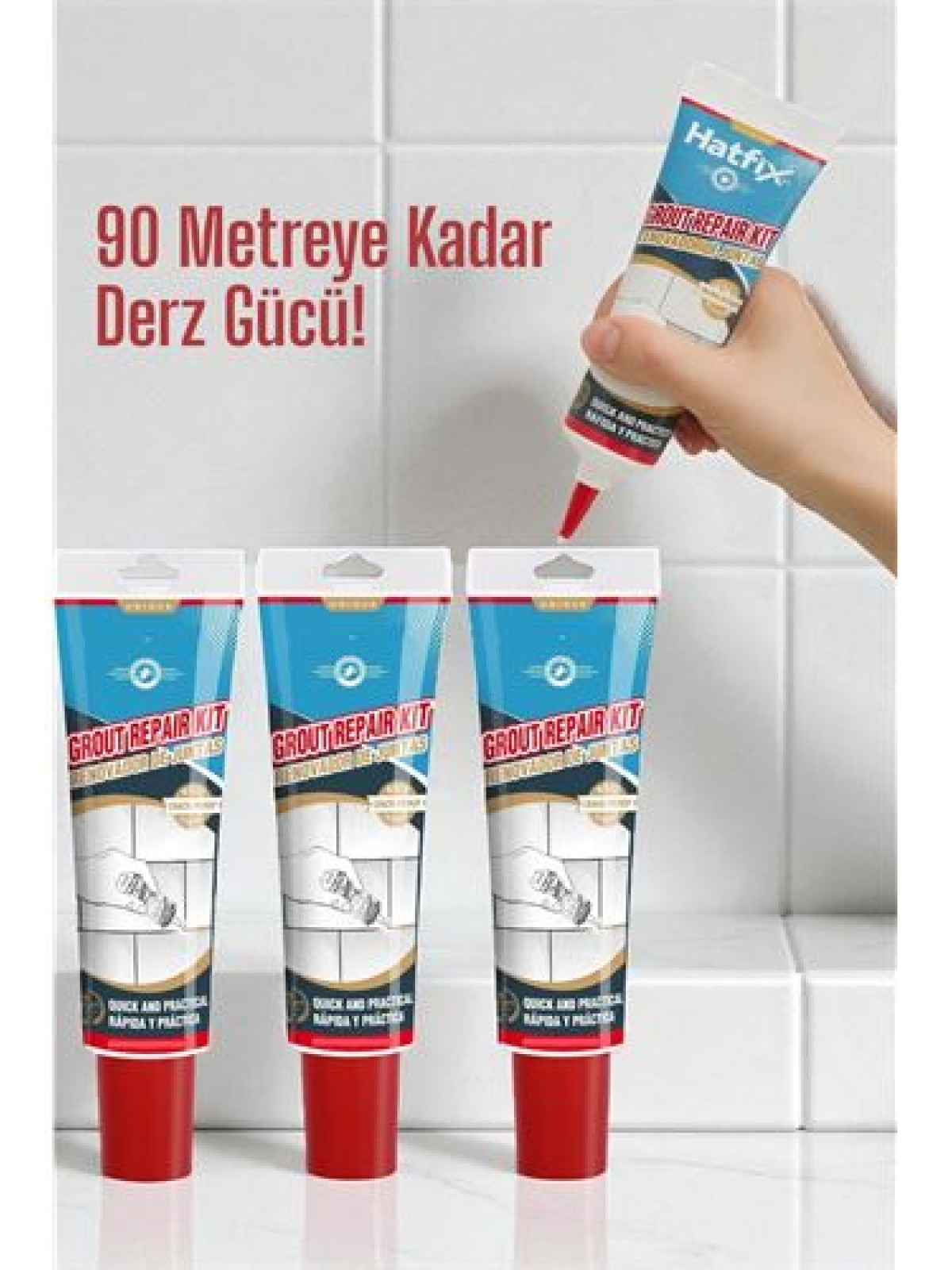 Beyaz Derz Dolgu Macunu Fayans Arası Temizlik ve Yenileme Çözümü 90 Metre