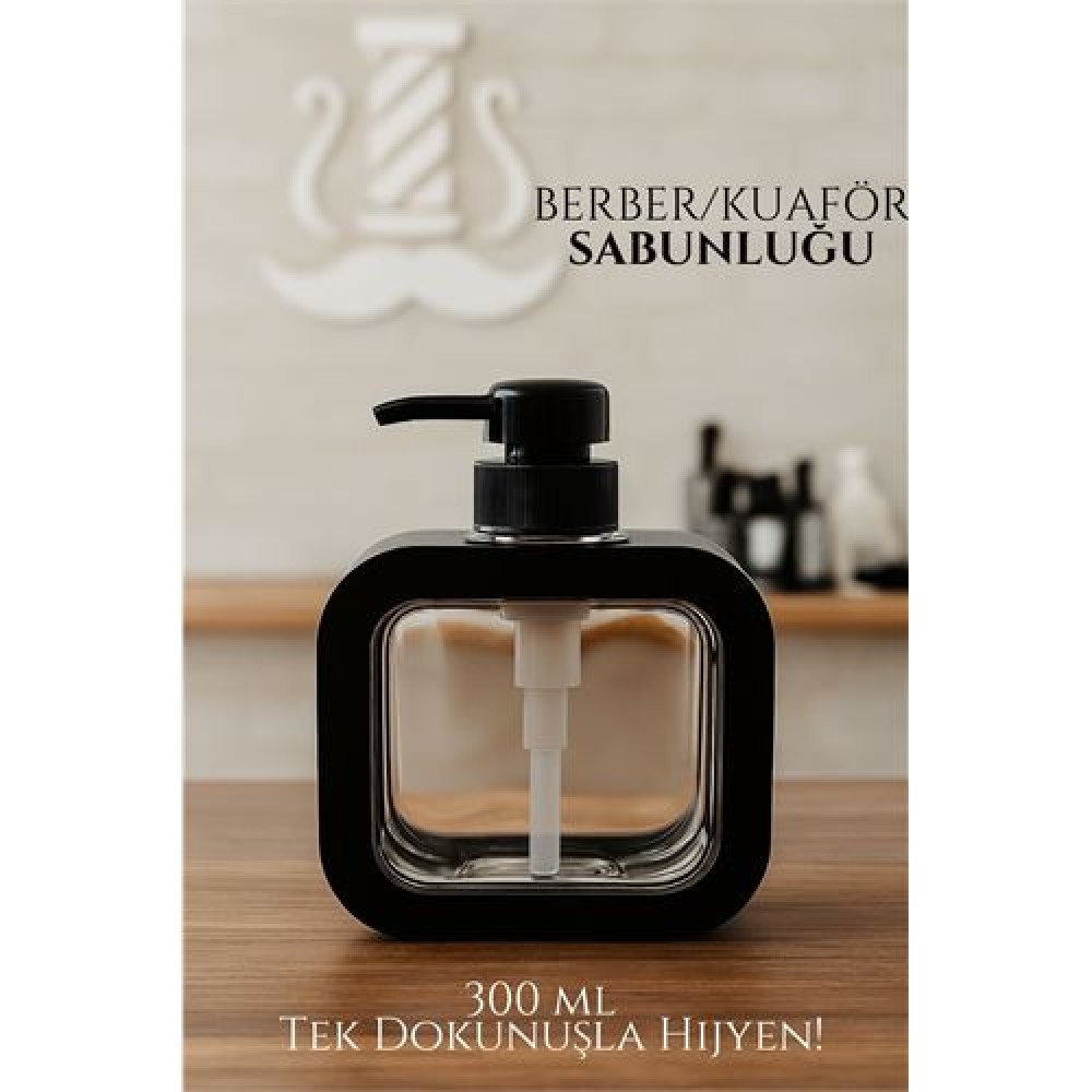 Berber Sabunluğu – Modern Pompalı Dispenser | Sıvı Sabun, Şampuan, Losyon İçin 300 ml