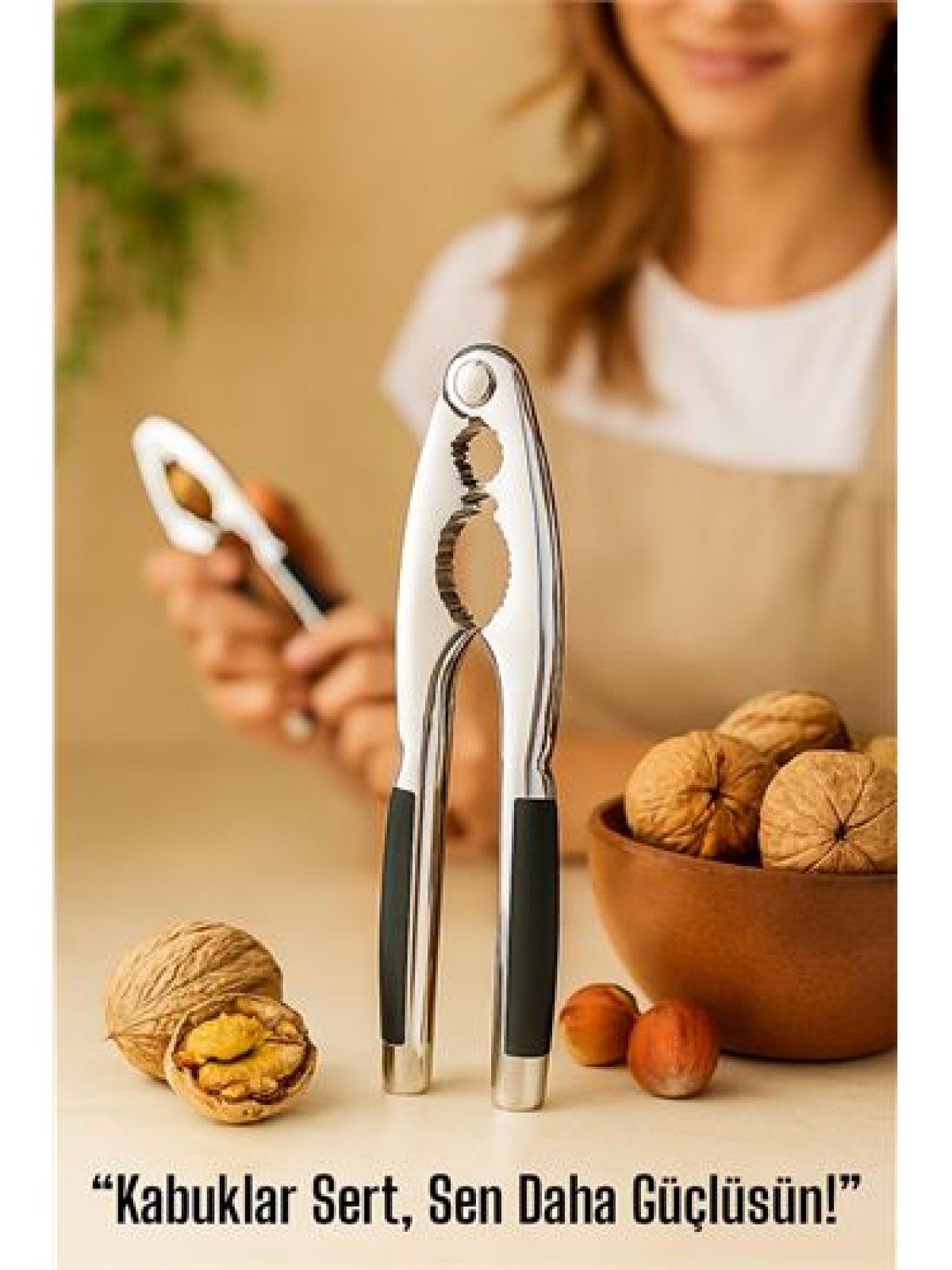 Metal Ceviz Kıracağı – Kauçuk Tutma Yerli | Fındık, Ceviz, Badem İçin Ergonomik Kırıcı