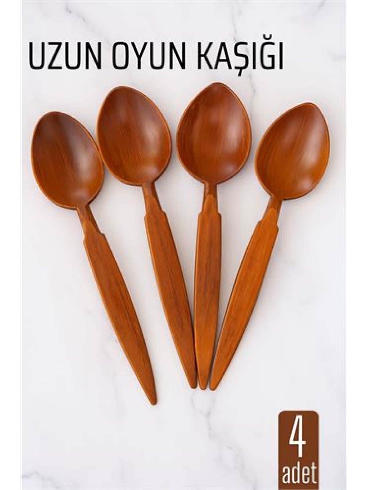 Uzun Oyun Kaşığı Halk Oyunu Kaşığı - Kına Kaşığı Uzun Saplı Zeybek Oyun Kaşığı 4 ADET