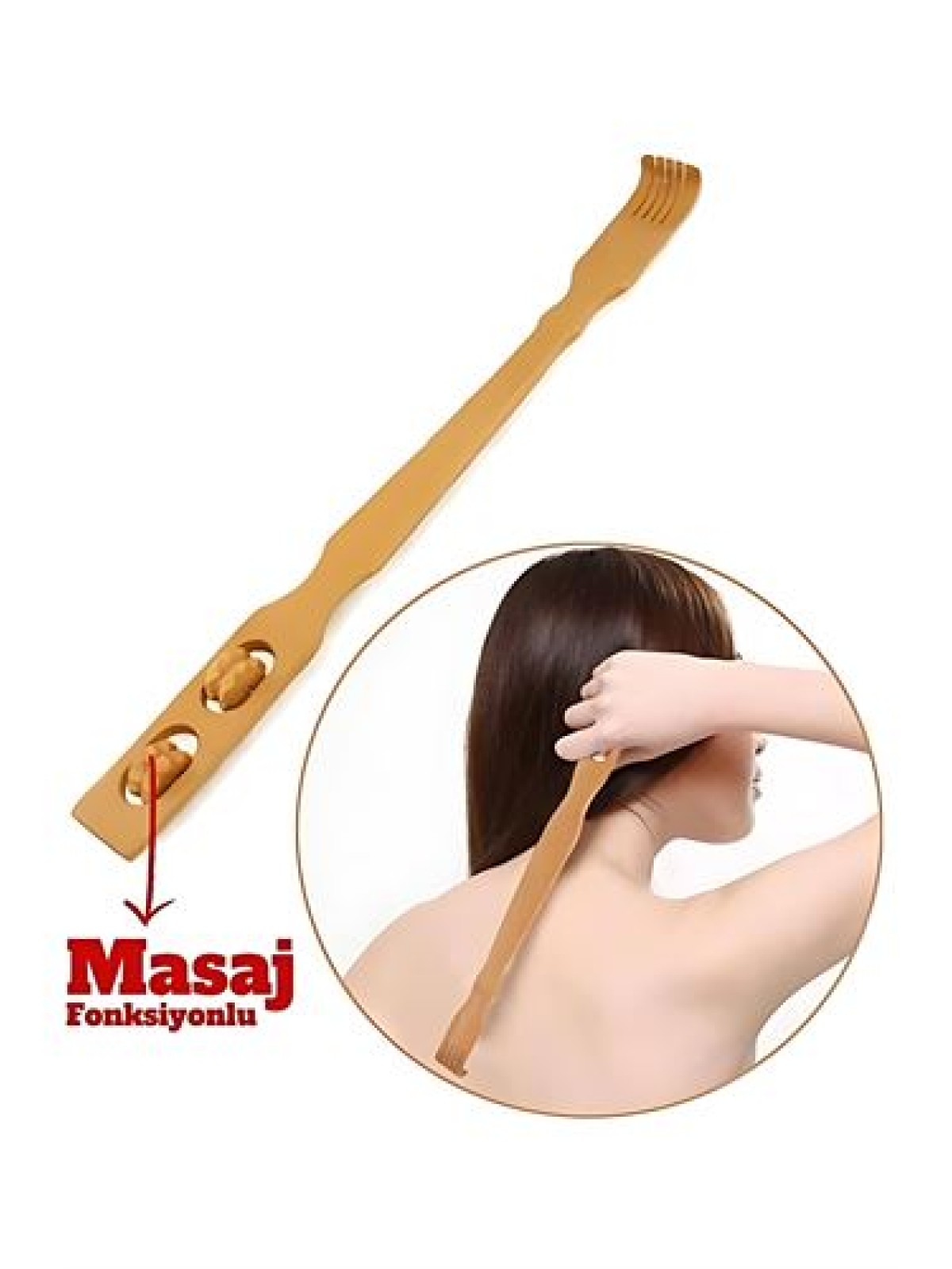 Masajlı Sırt Kaşıma Aparatı - Bambu Sırt Kaşıyıcı