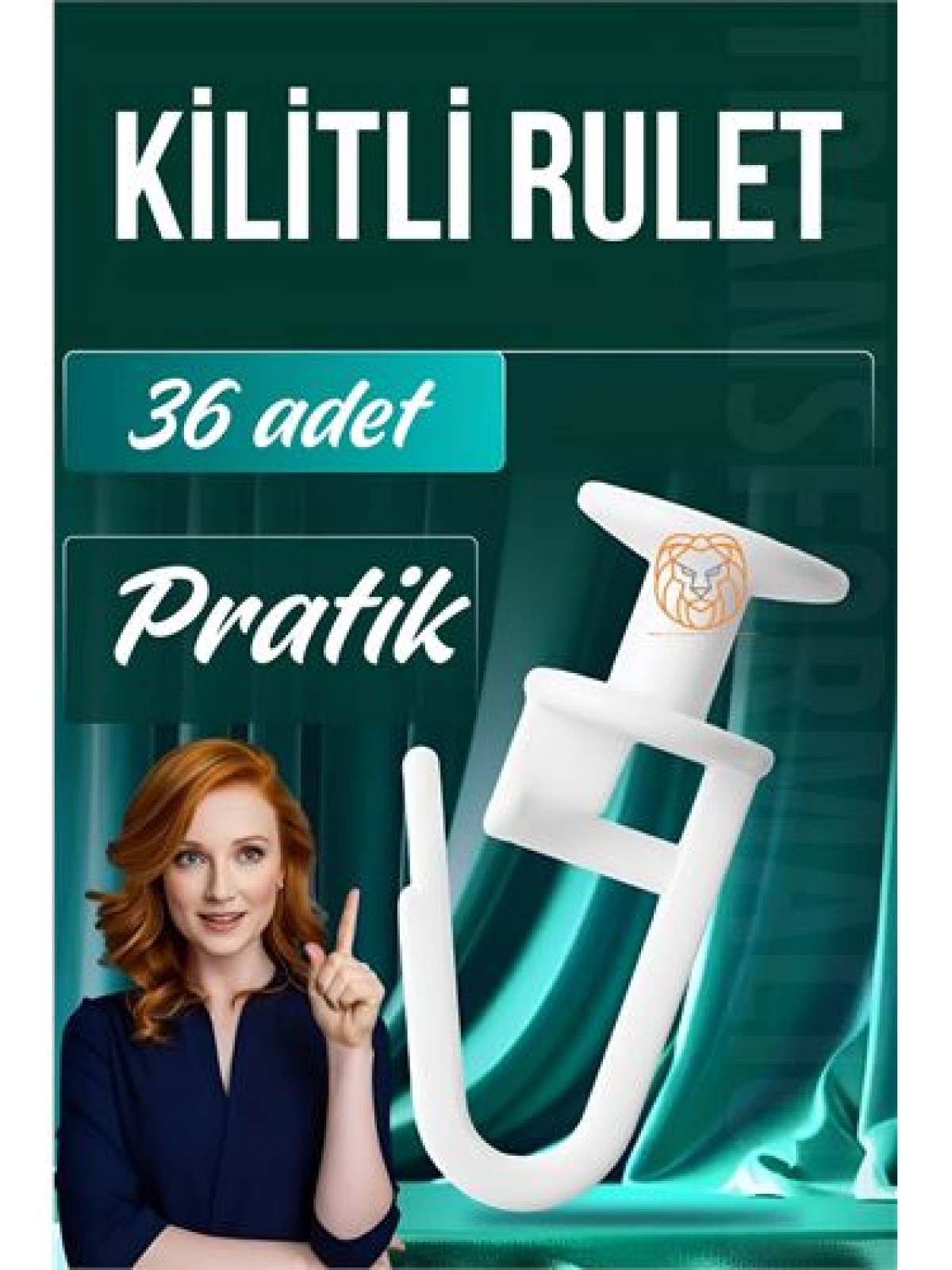 Kilitli Perde Düğmesi Perde Ruleti Perde Düğmesi 36 Adet