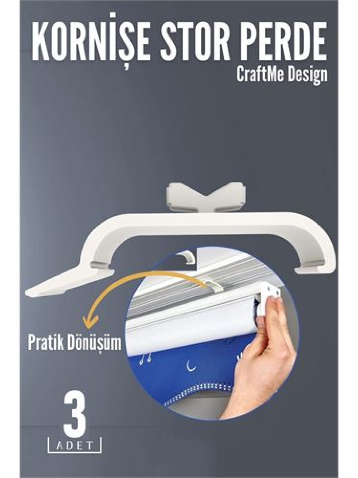 3 lü Kornişe Stor Perde Dönüştürücü – Perde Rayınızla Stor Perdeyi Buluşturmanın En Pratik Yolu