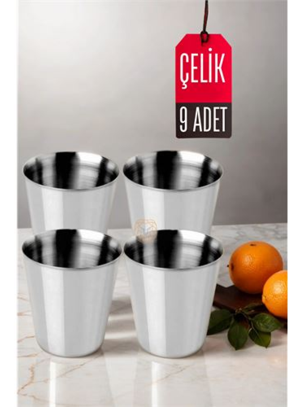 9 LU Paslanmaz Çelik Bardak – Kamp, Piknik ve Mutfak İçin Dayanıklı Metal Bardak
