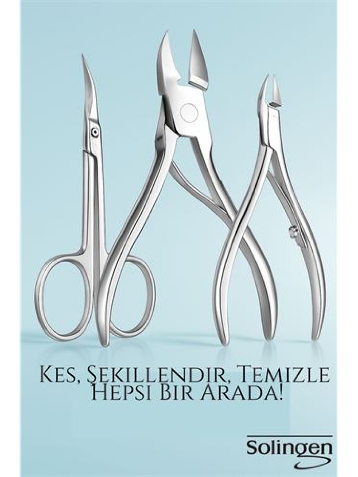 3’lü Paslanmaz Manikür Seti – Tırnak Makası, Et Pens, Kavisli Makas | Evde Profesyonel Bakım