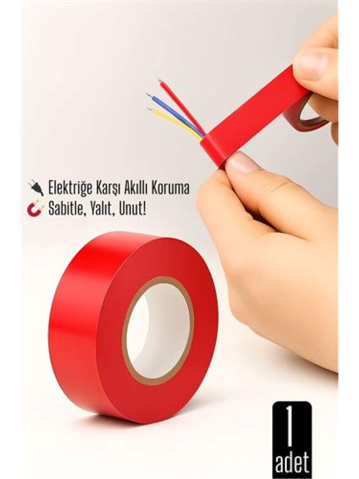 KIRMIZI Elektrik  Bandı – Yüksek Yalıtım Gücü, Kablo Sabitleme ve Elektrik Koruma İçin