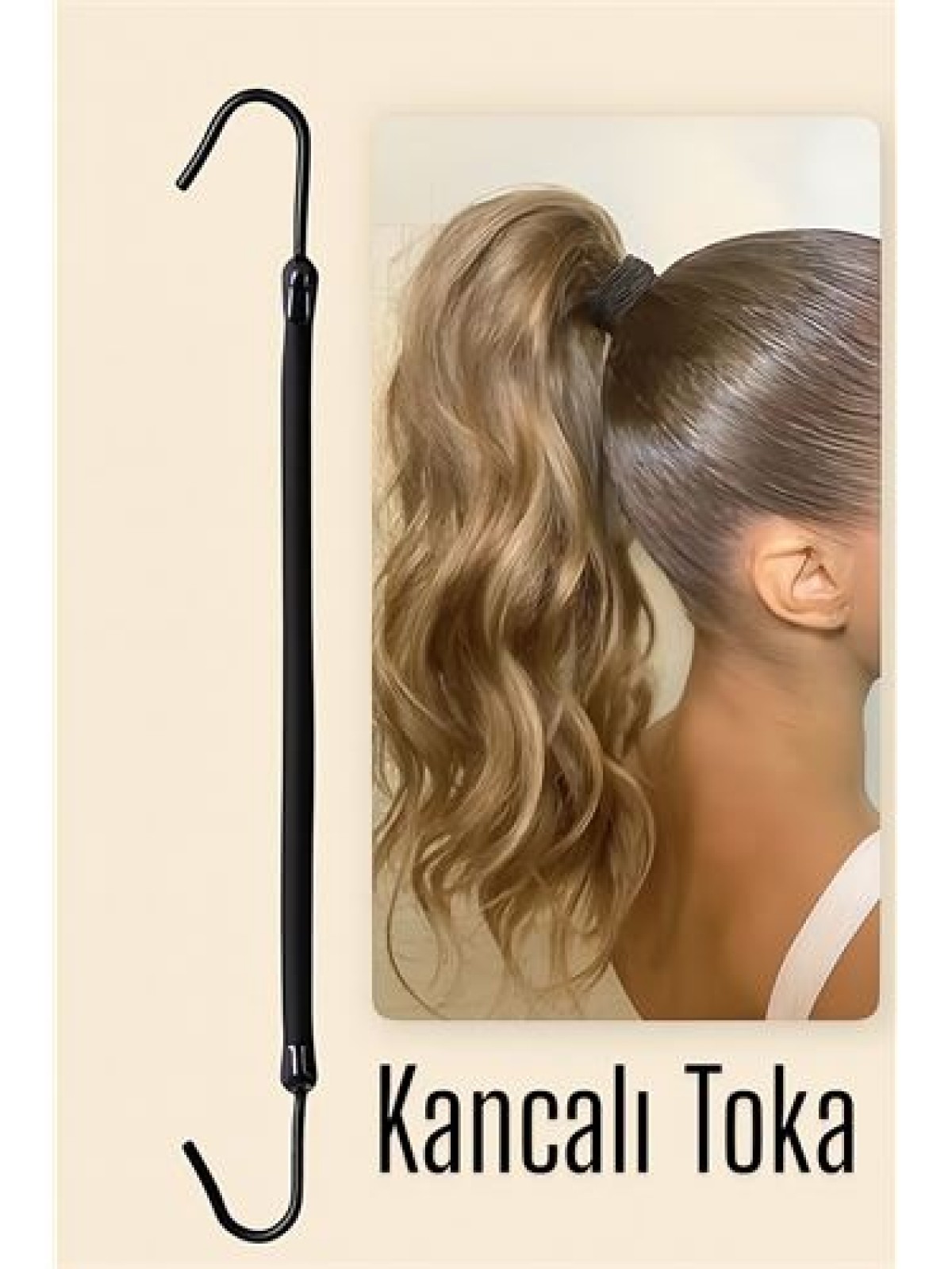 Kancalı At Kuyruğu Lastik Toka 1 ADET