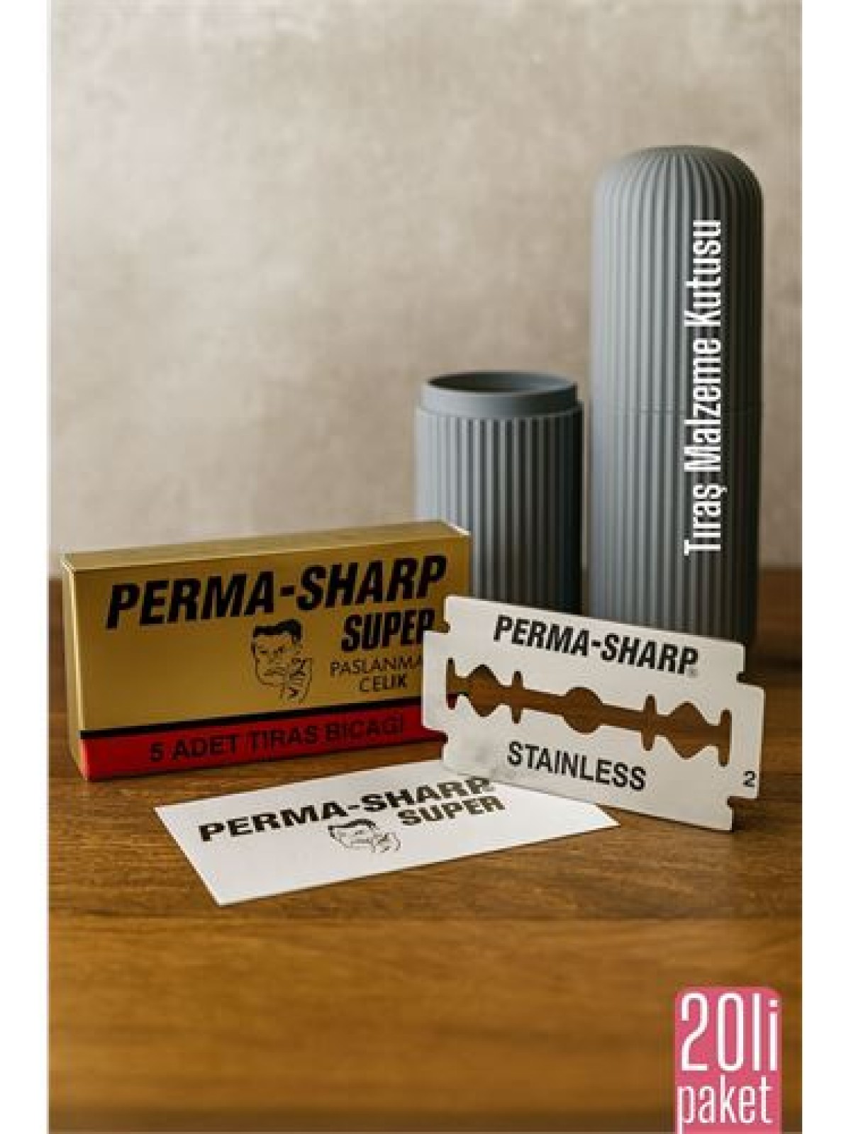 Permasharp 10 Adet Tıraş Jileti Tıraş + Tıraş Malzeme Kutusu Set