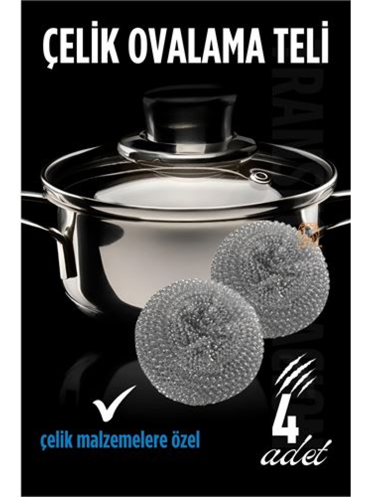 Çelik Bulaşık Ovalama Teli 4 Adet