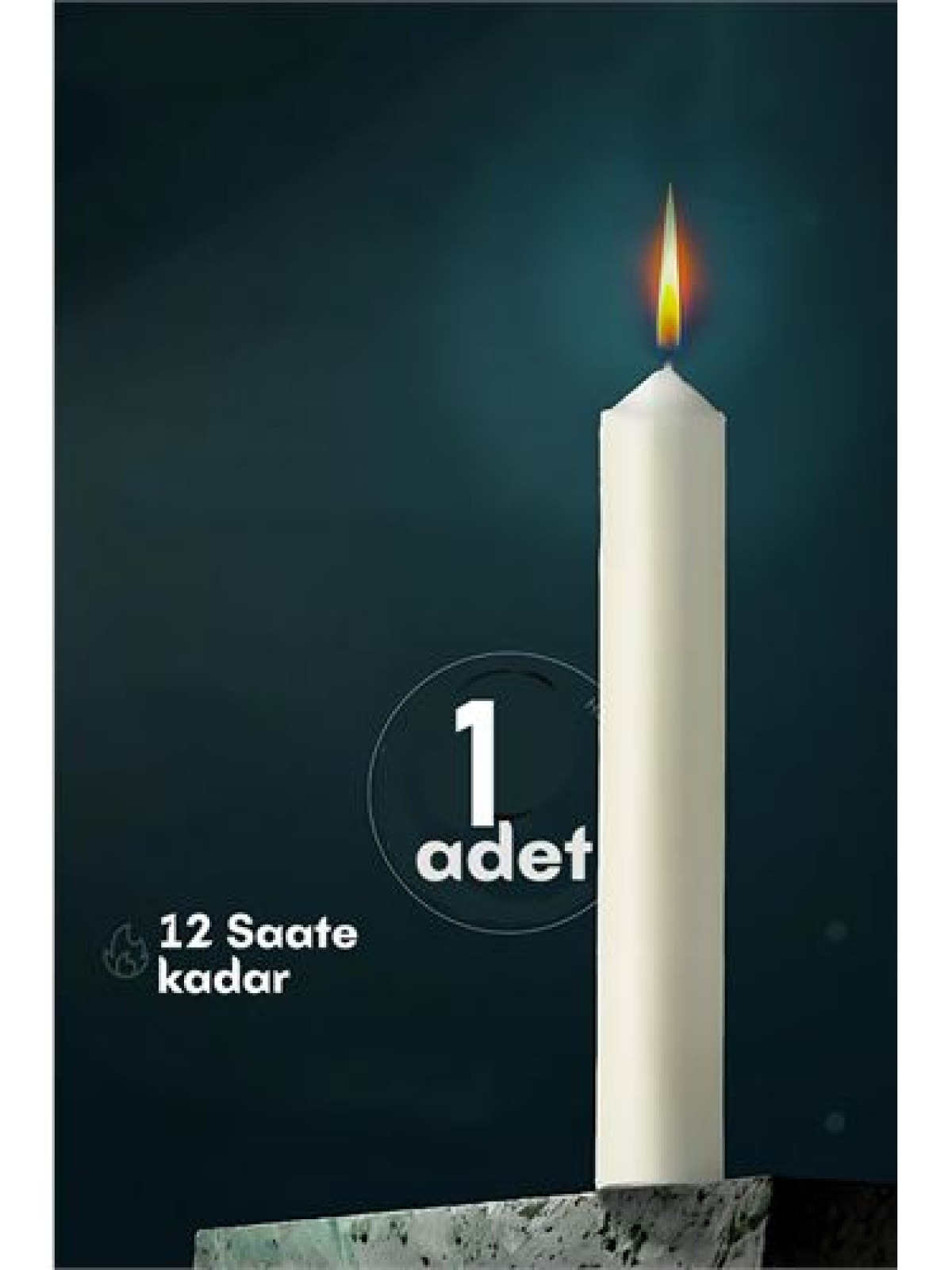 Klasik Mum1 Adet - Kokusuz Mum