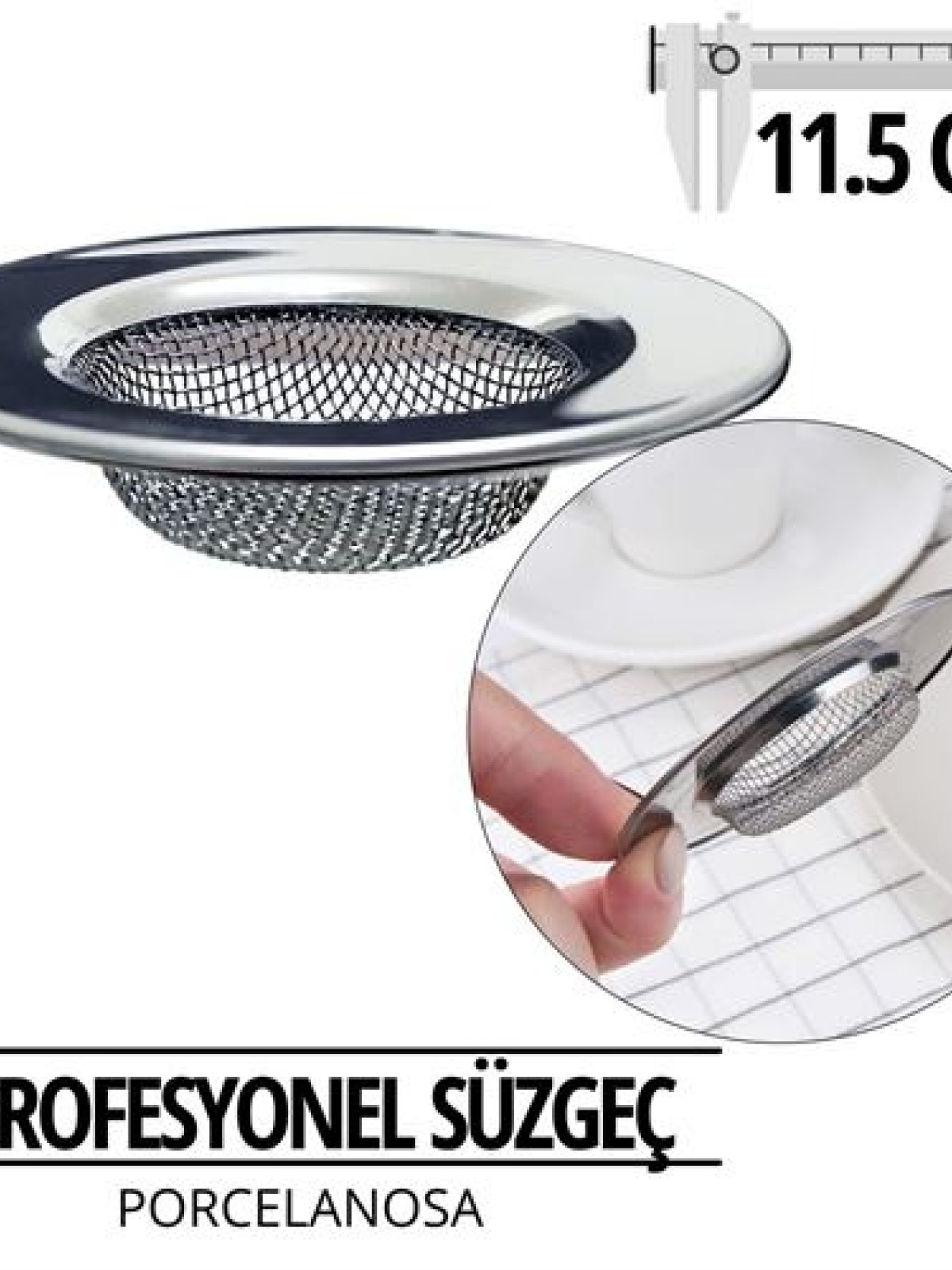 Profesyonel 11,50 cm Çap Lavabo Süzgeci