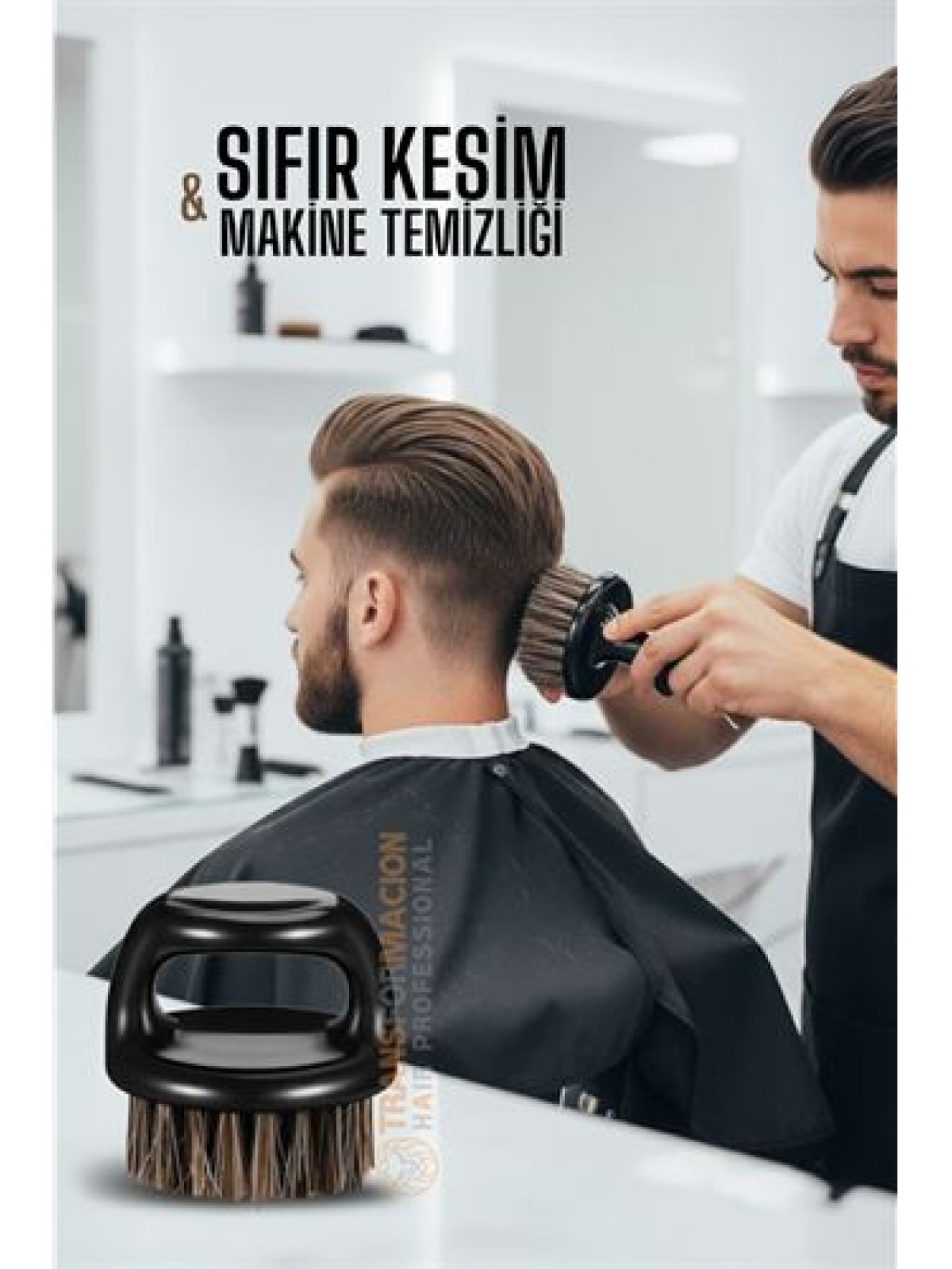 At Kılı Fade Fırça – Berberler İçin Sıfır Kesim ve Makine Temizleme Fırçası