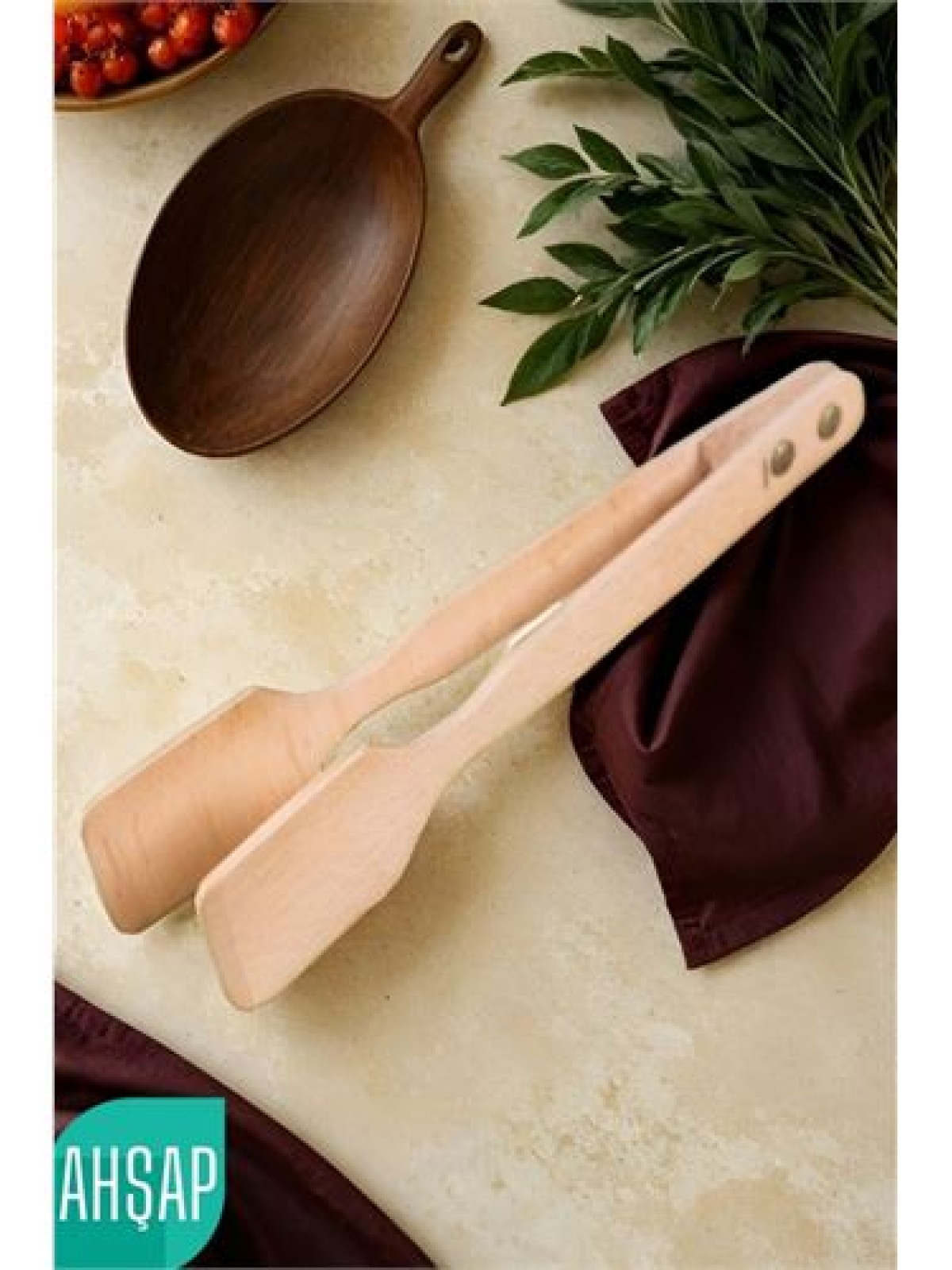 Ahşap Maşa Ahşap Doğal Gürgen Ağacı